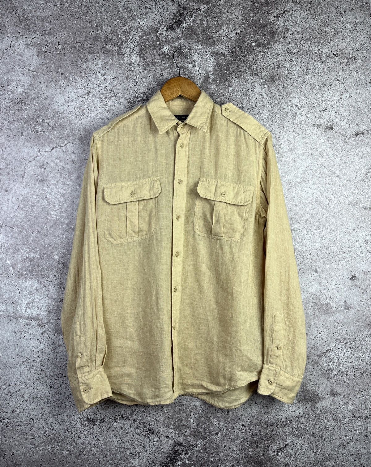 Polo Ralph Lauren Linen Shirt Beige Safari Classic Fit Lightweight Summer Size S / US 4 / IT 40 - 1 Thumbnail