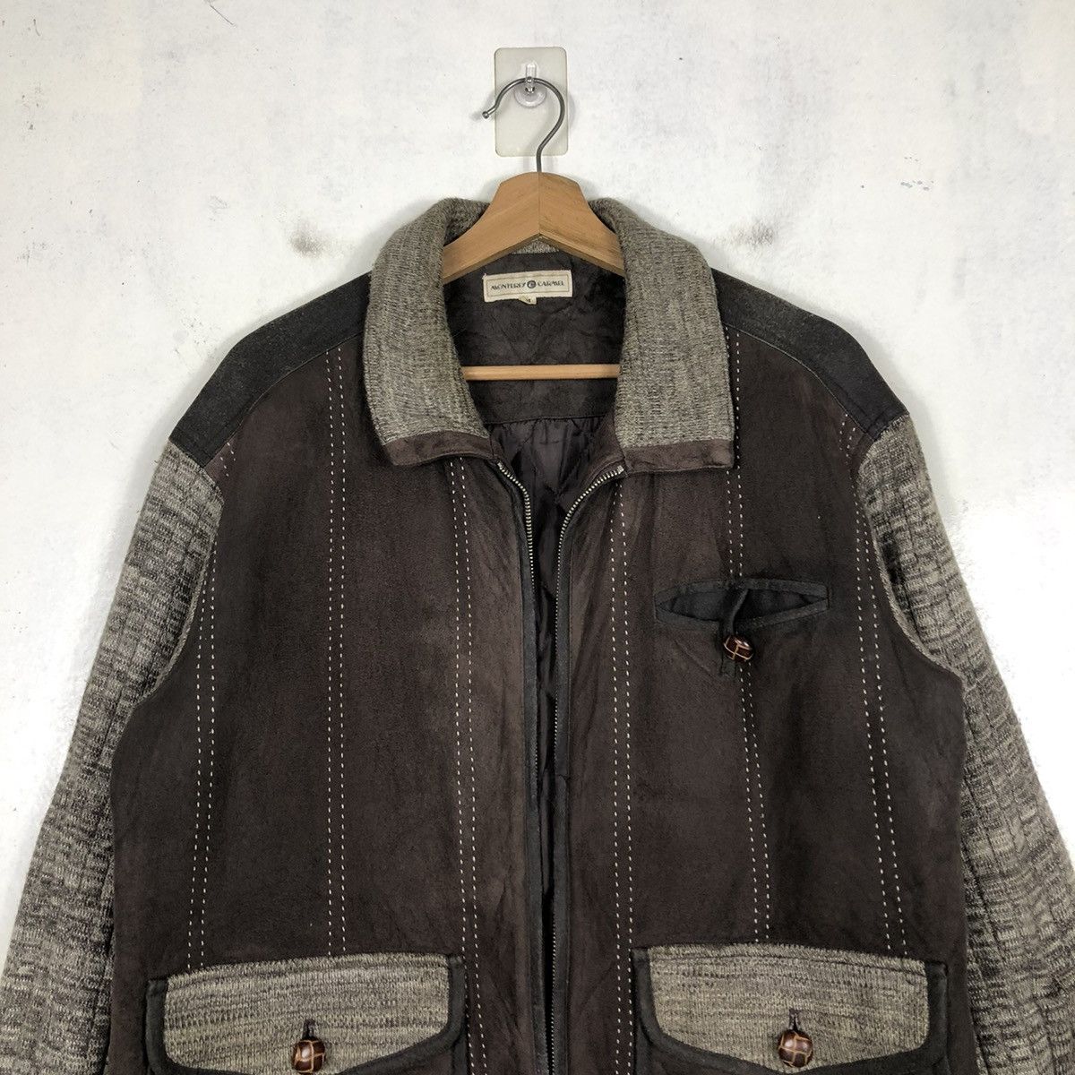 Japanese Brand 📌VTG BIKER FLY LEATHER JACKET MONTERRY CARMEL ISSEY MIYAKE Size US M / EU 48-50 / 2 - 4 Thumbnail