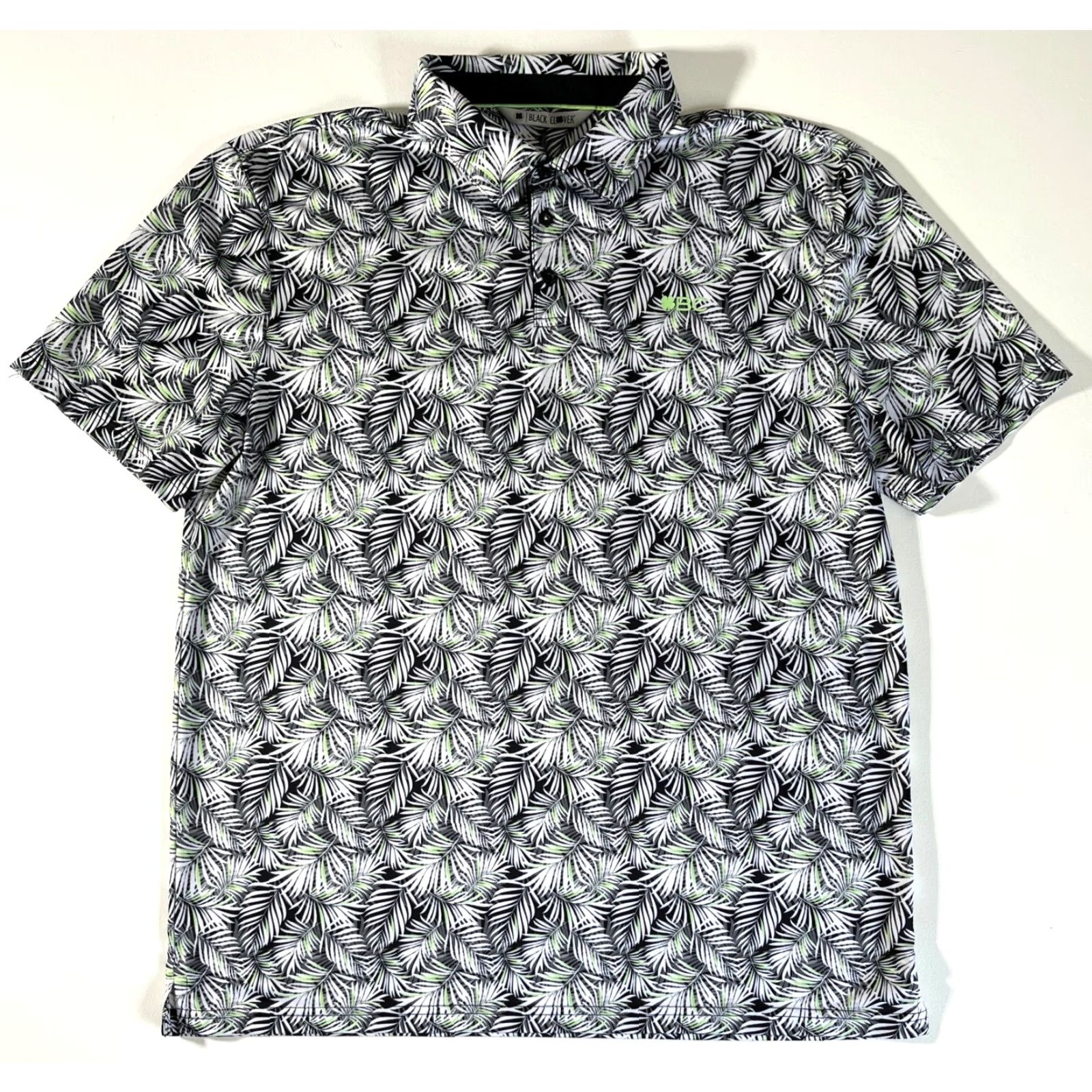 Vintage Men's Black Clover Club Tropics Golf Polo Shirt Sz XL Size US XL / EU 56 / 4 - 2 Thumbnail