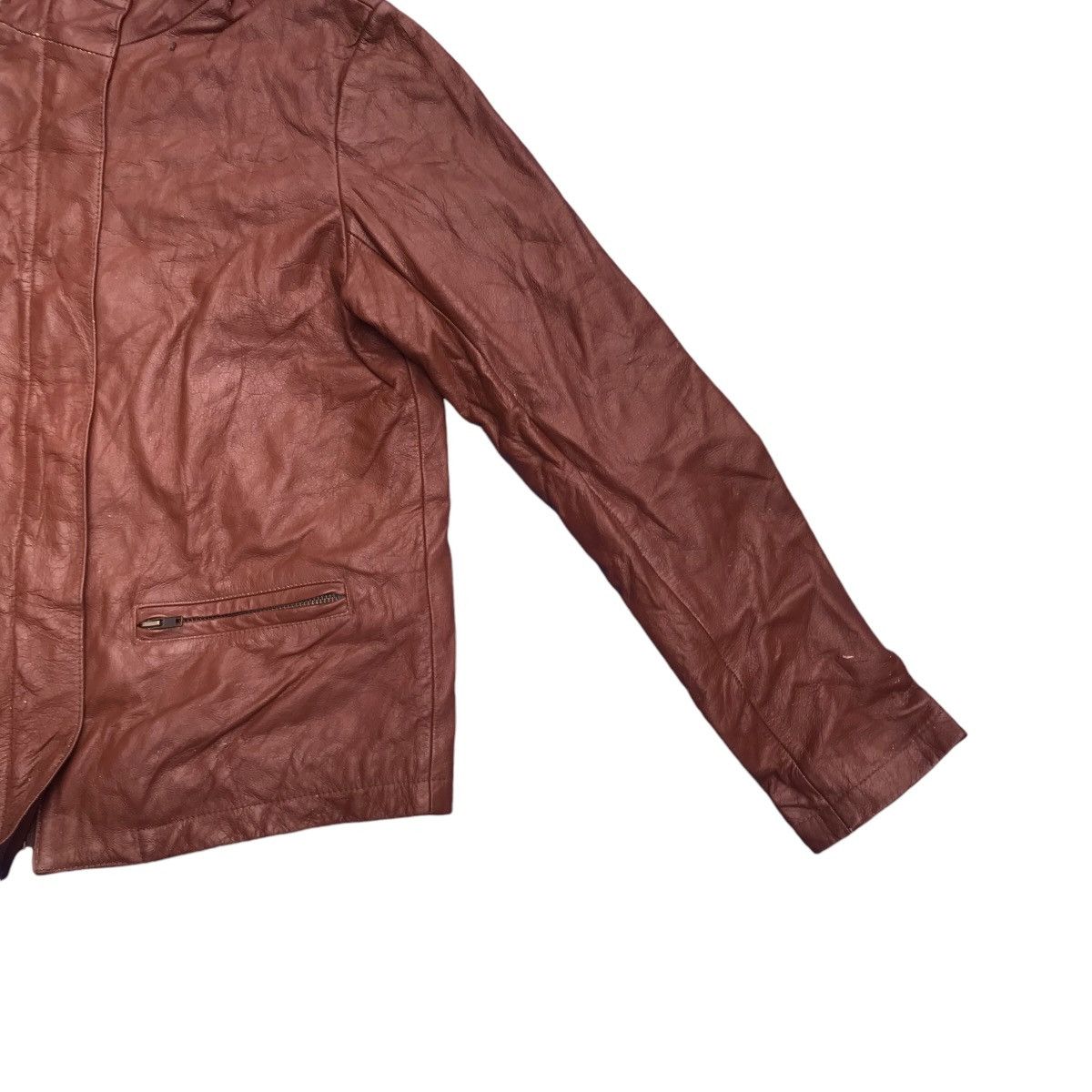 Genuine Leather × SHIPS Vintage Ships Genuine Leather Biker Jacket Racing Size S / US 4 / IT 40 - 3 Thumbnail