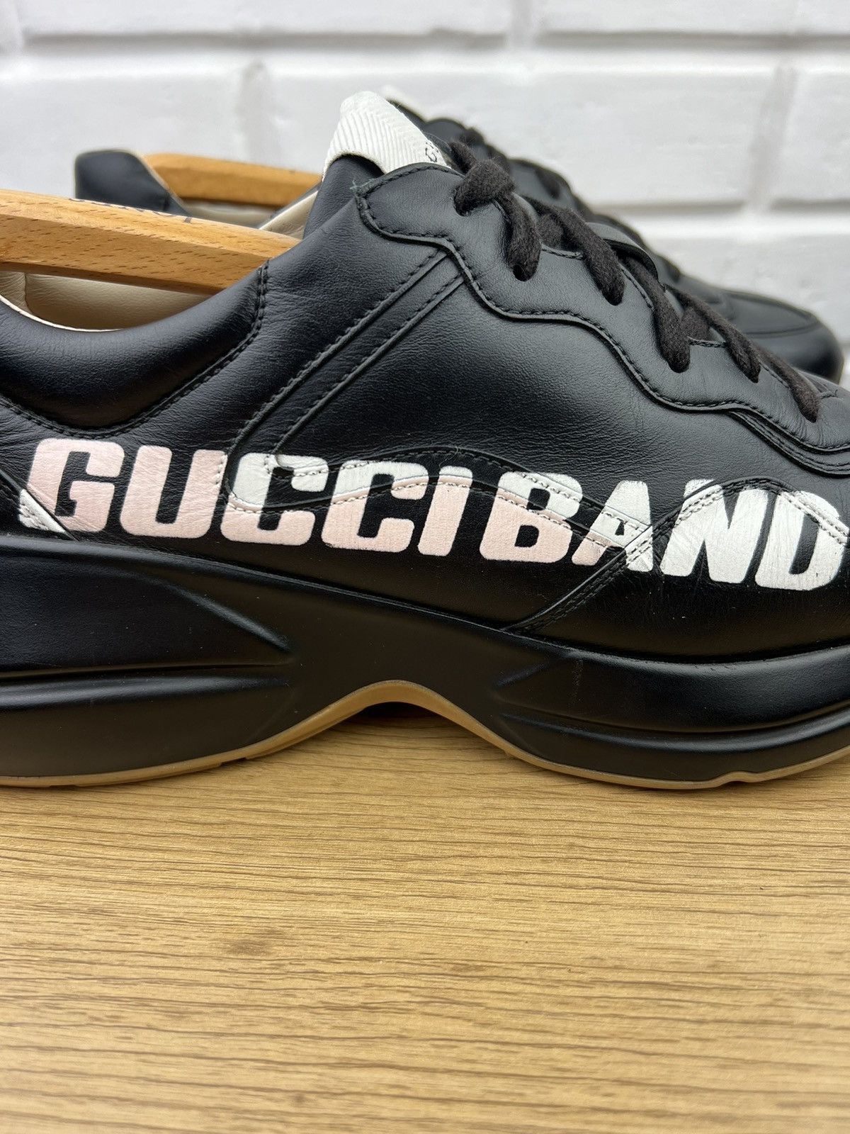 Gucci GUCCI Sneakers Leather Shoes Rhyton "Gucci Band" Black Men’s Size US 8.5 / EU 41-42 - 8 Thumbnail