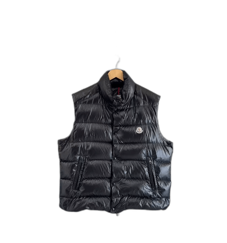 Moncler Moncler Tibb Black Logo Down Vest Size L / US 10 / IT 46 - 1 Thumbnail