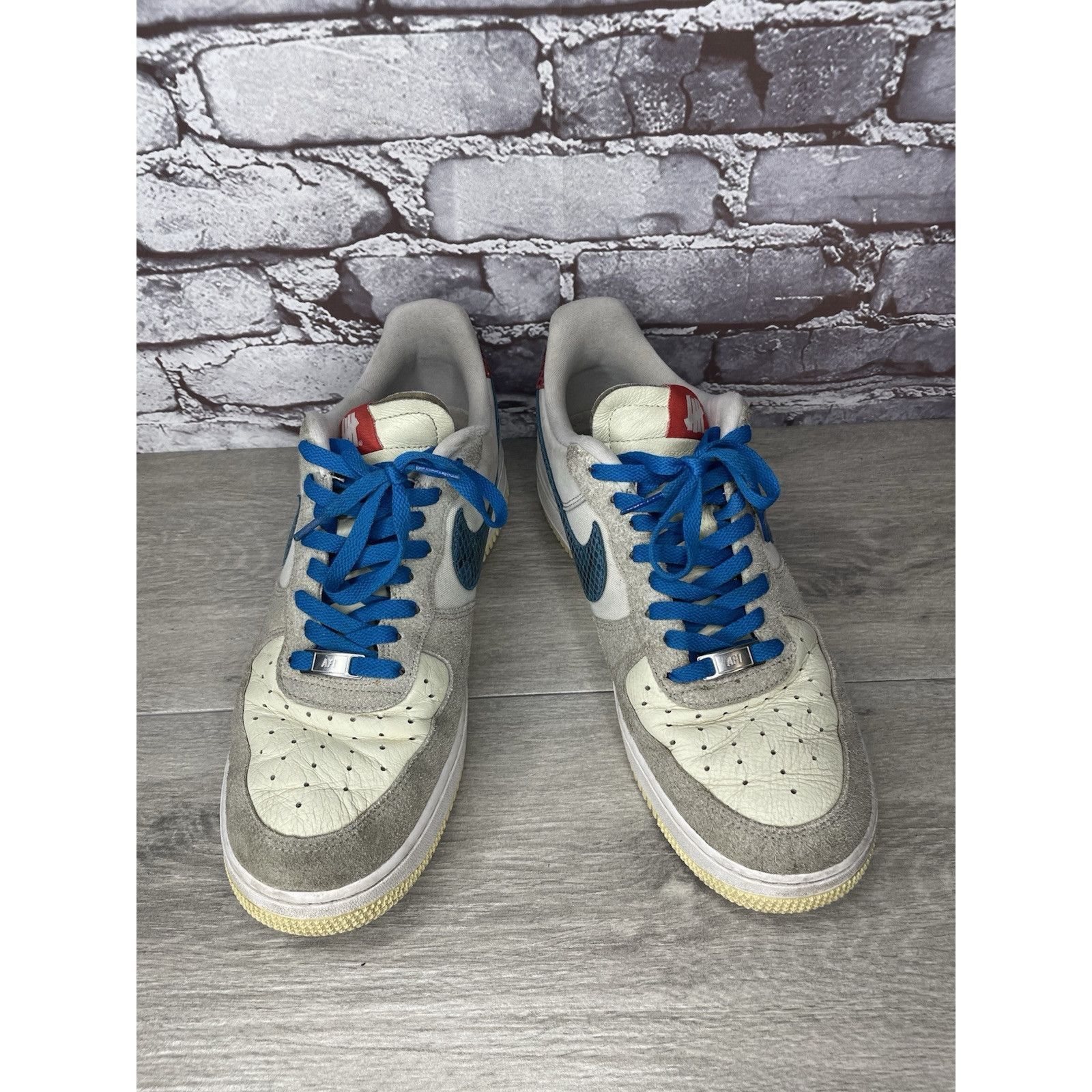 Nike Nike Undefeated x Air Force 1 Low 5 White Leather Grey Suede Size US 10.5 / EU 43-44 - 3 Thumbnail