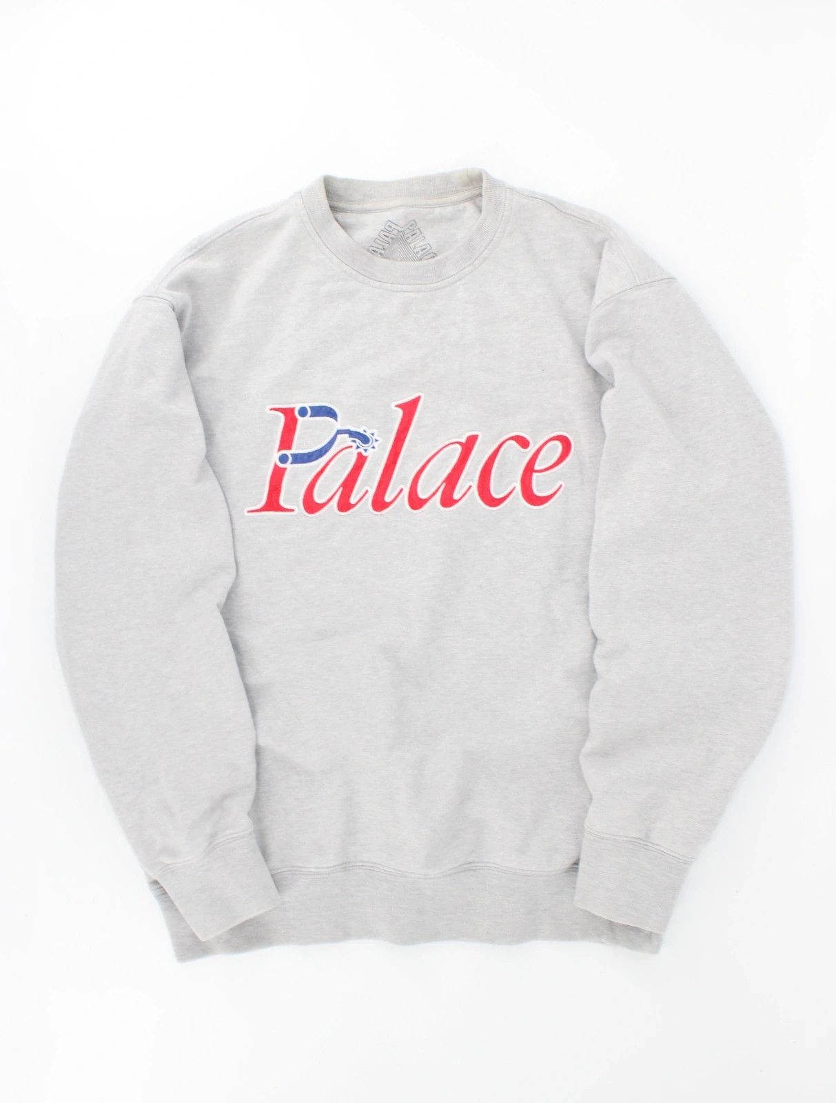 Image of Palace P Spur Crewneck Spring 2017 in Grey, Men's (Size Large)