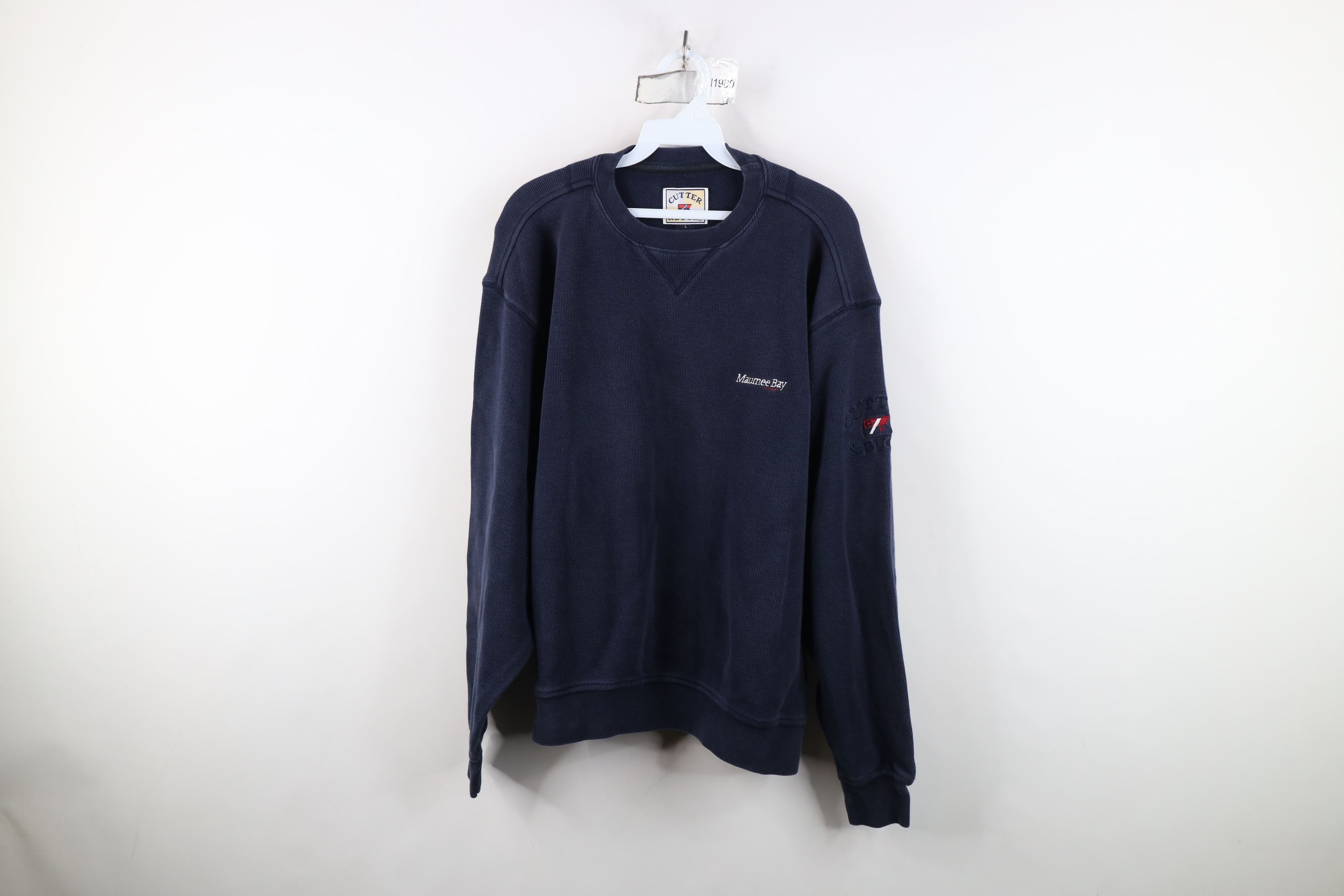 Vintage Vintage 90s Maumee Golf Ribbed Knit Sweater Blue Cotton USA Size US L / EU 52-54 / 3 - 1 Thumbnail