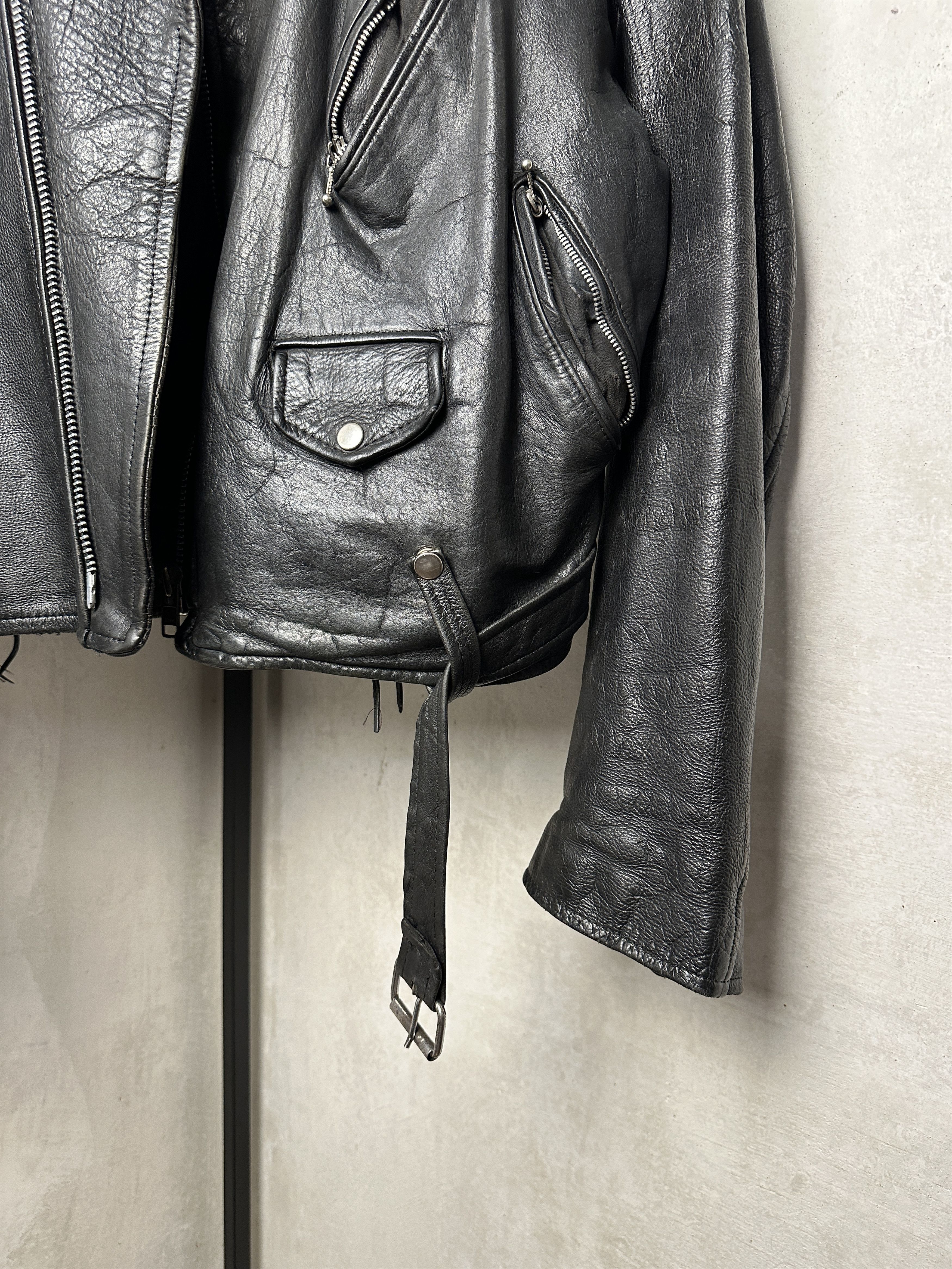 Genuine Leather Genuine Leather Bikers Black Jacket Customized Size US XL / EU 56 / 4 - 5 Thumbnail