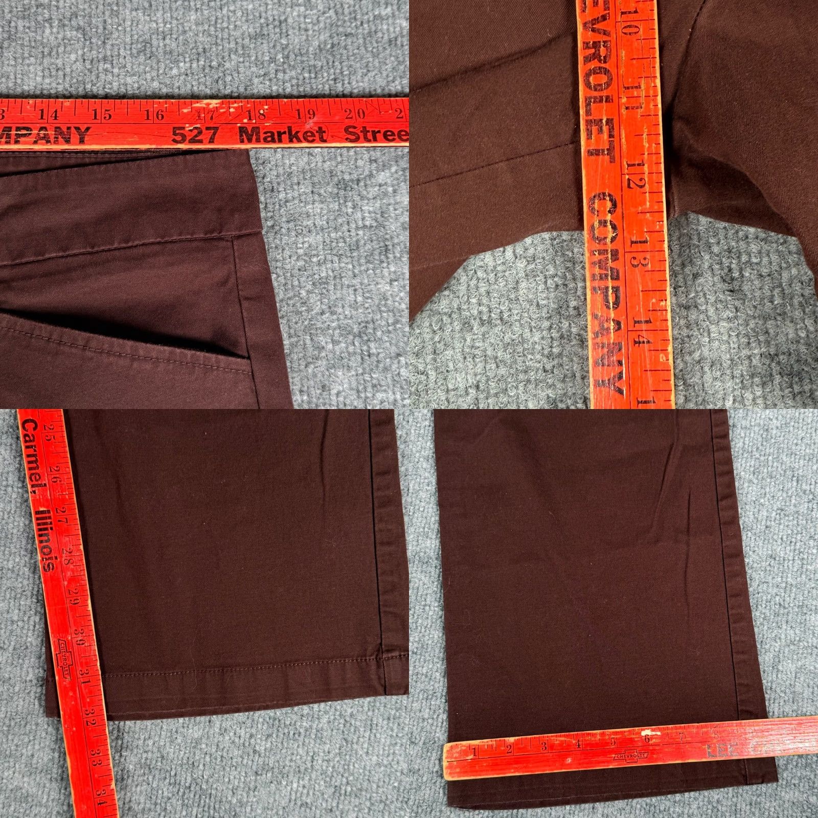 Vintage Sharagano Brown Chino Pants Women 16 Regular Bootcut Twill Cotton Blend Stretch Pockets Workwear Casual Business Trousers Size 38" / US 16 / IT 52 - 8 Thumbnail
