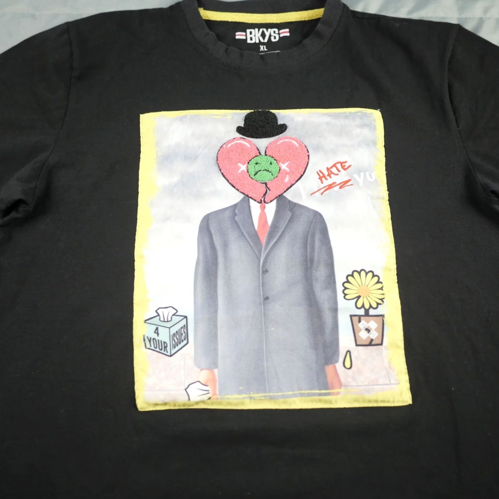Champion BKYS Shirt Mens XL Black Gray Heart Patch Streetwear Art Graphic T-Shirt Size US XL / EU 56 / 4 - 2 Thumbnail