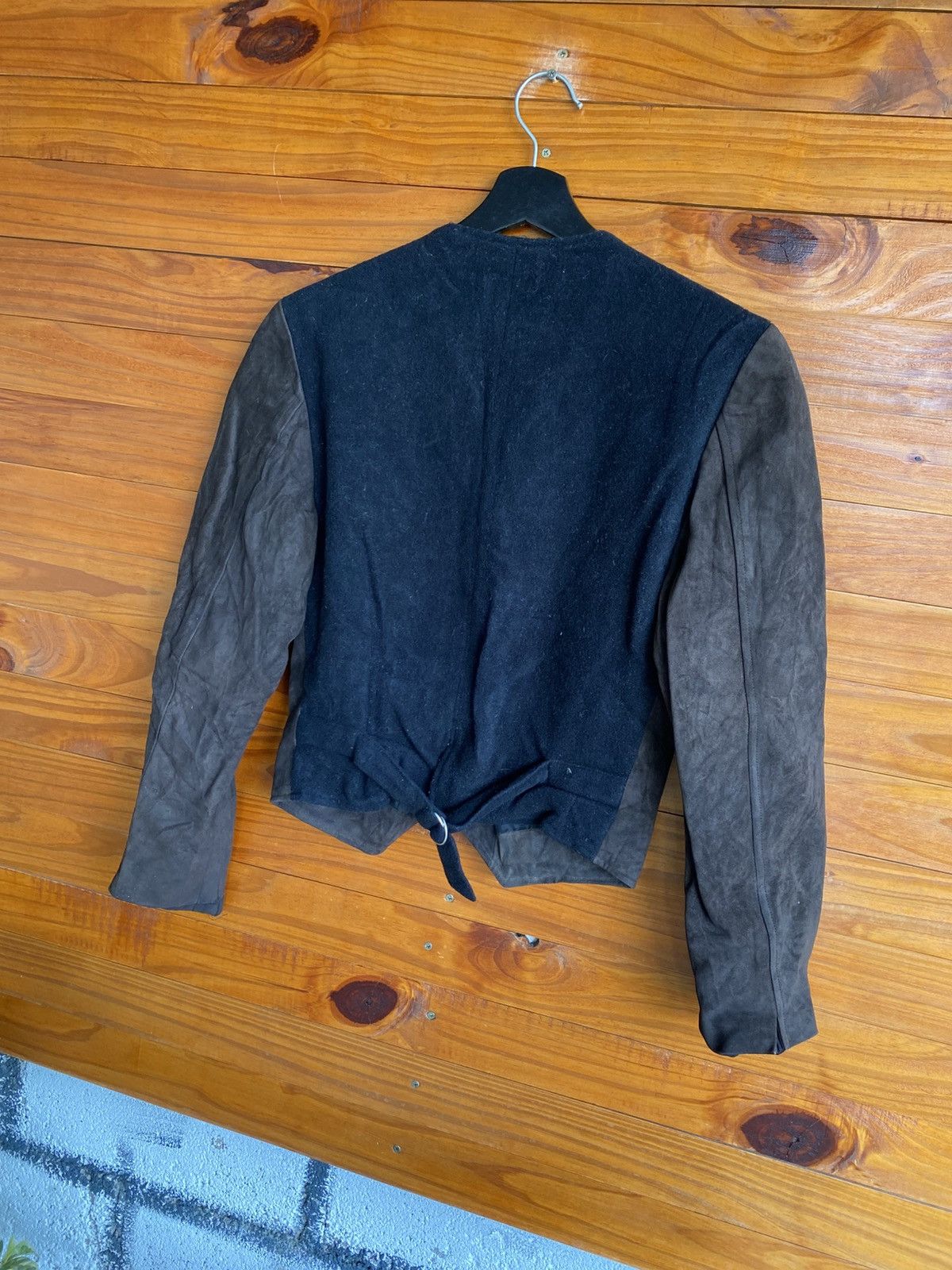 agnes b. Vintage Agnès b. Special Suede Wool Cropped Designer Jacket Size S / US 4 / IT 40 - 9 Thumbnail