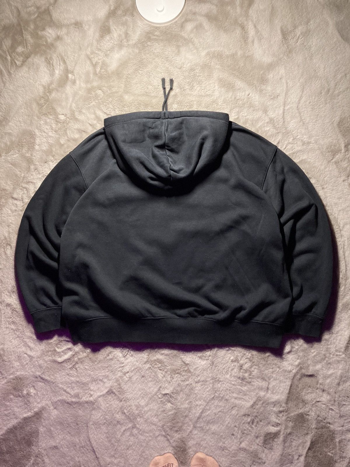 Nike × Vintage ⛩️Nike Hoodie Center Logo Vintage Y2K Baggy Sun Faded Black⛩️ Size US XL / EU 56 / 4 - 3 Thumbnail
