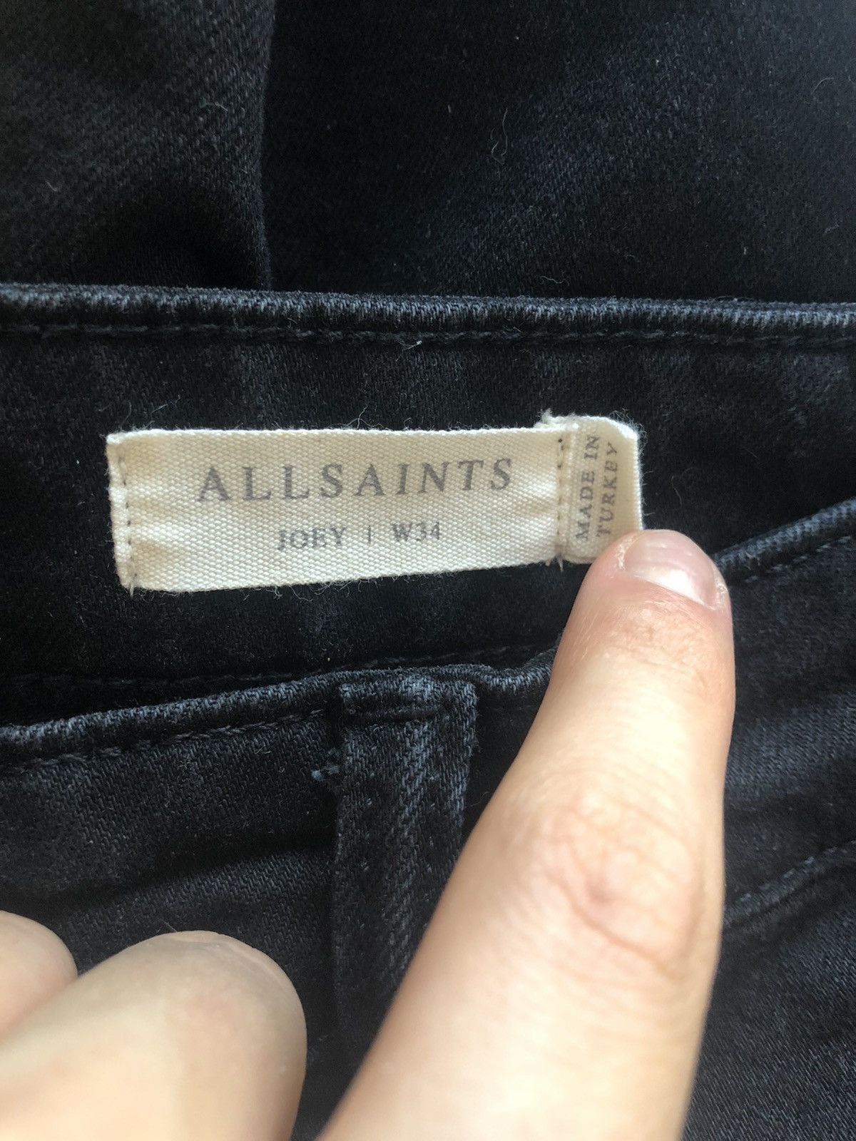 Allsaints ALLSAINTS JOEY TYPE SKINNY BLACK DENIM PANTS Size US 34 / EU 50 - 2 Thumbnail