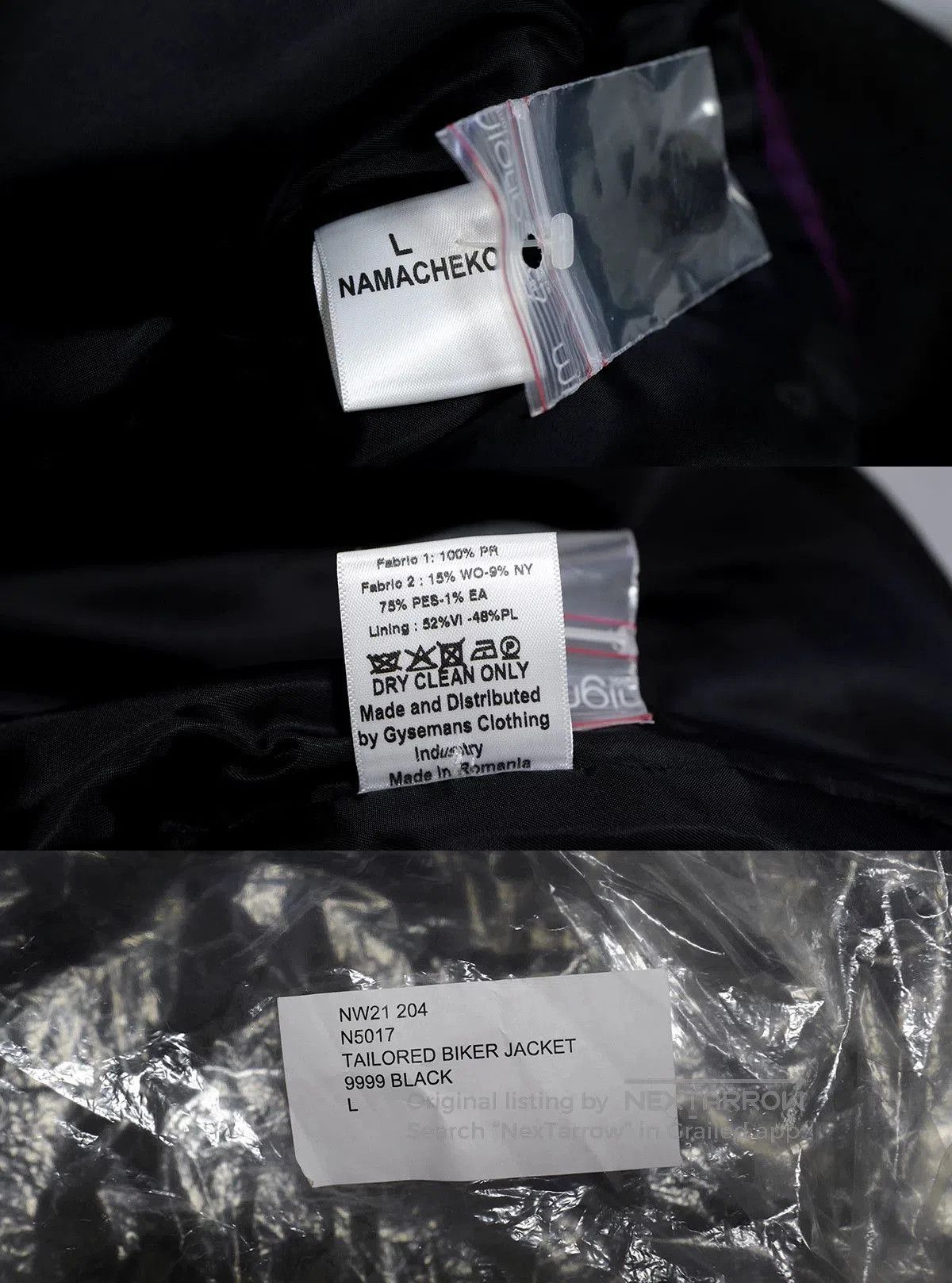 Namacheko namacheko tailored biker jacket in black. Size US L / EU 52-54 / 3 - 7 Thumbnail