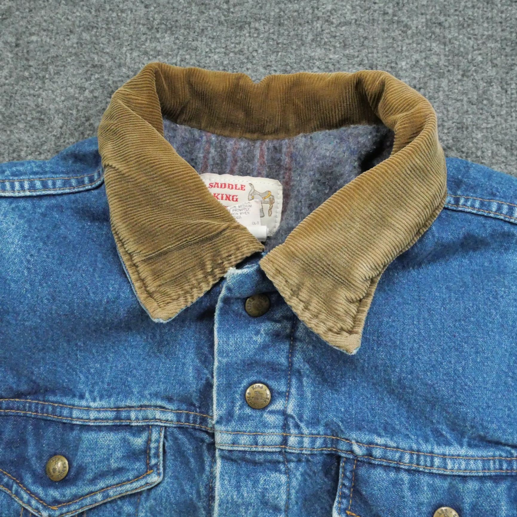 Vintage VINTAGE Key Jacket Mens 48 Denim Blue Lined Saddle King Distressed Cotton Jeans Coat - Casual - Regular - Snap - Basic - 3/10 Condition - Men Size US 32 / EU 48 - 4 Thumbnail