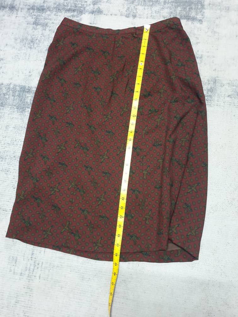 Burberry Vintage Burberry Liberty burgendy Skirt Size 31" - 8 Thumbnail