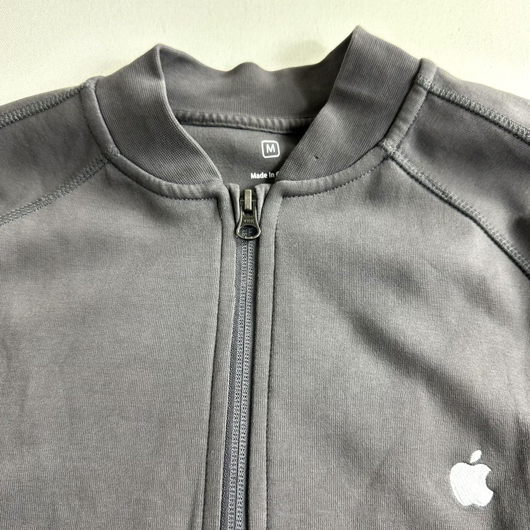 Apple Apple Jacket Mens Medium Gray Full Zip Bomber Jacket Workwear Uniform Outdoor Seasonal Fall Spring Summer Winter Mens Regular Diesel? Size US M / EU 48-50 / 2 - 5 Thumbnail