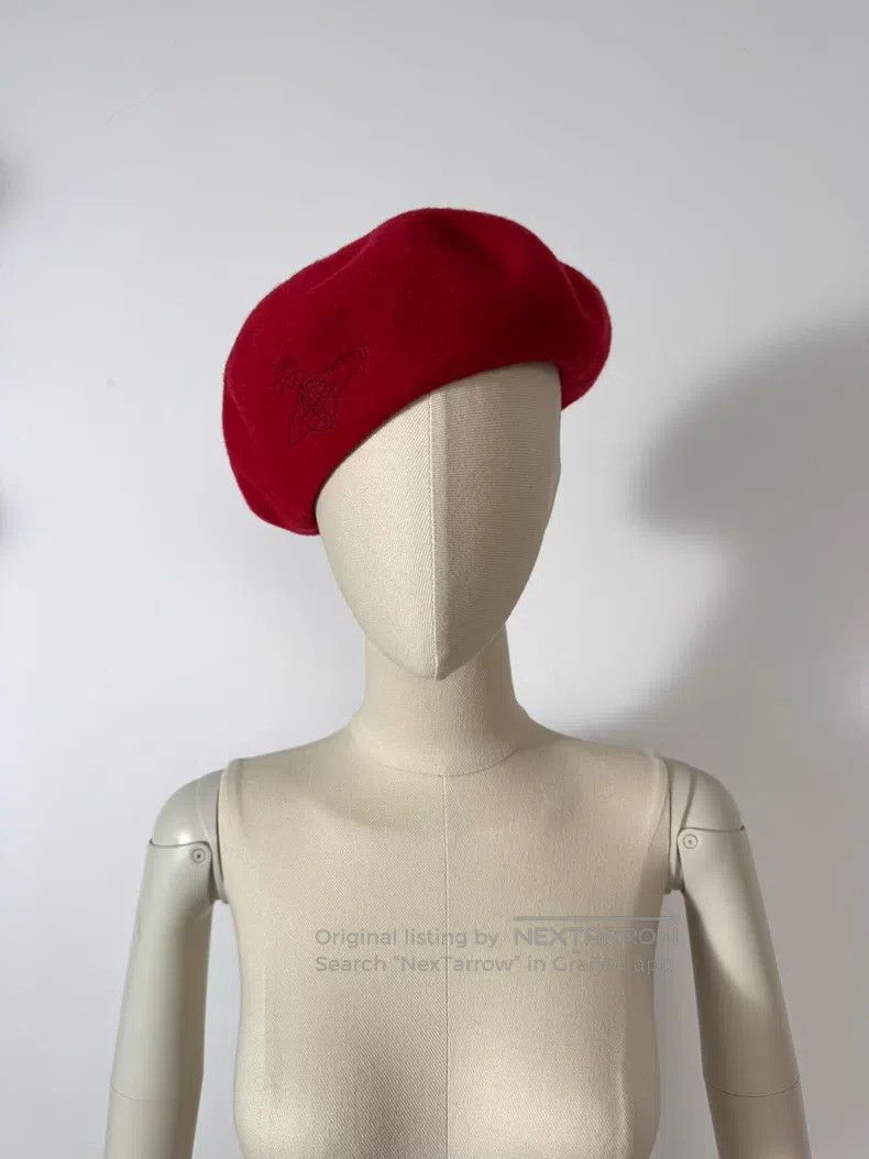 Vivienne Westwood Vivienne Westwood Red Saturn Logo Beret Size ONE SIZE - 7 Thumbnail