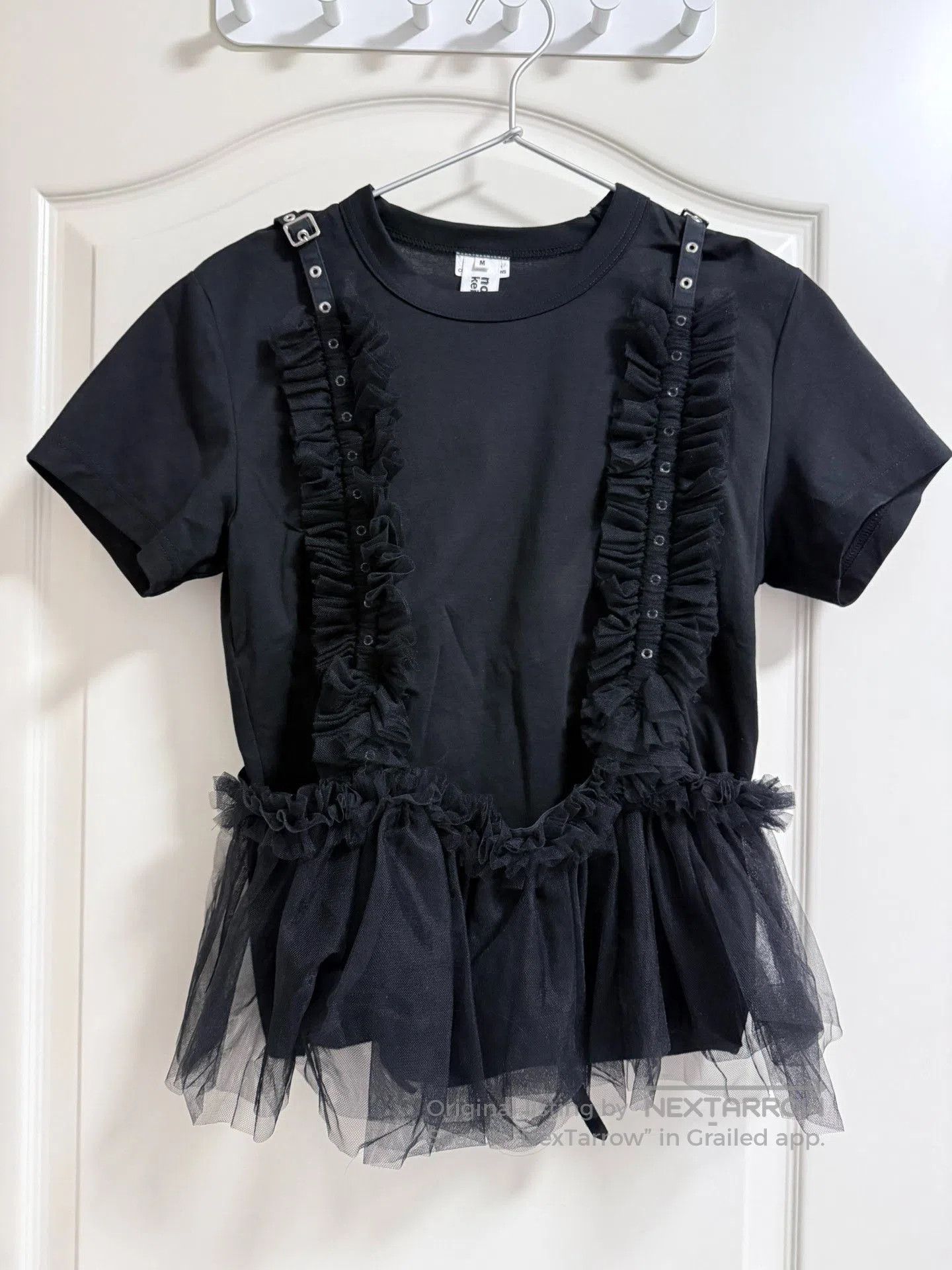 Noir Kei Ninomiya CDG Noir Kei Ninomiya Tulle Hem Top. Size M / US 6-8 / IT 42-44 - 1 Thumbnail