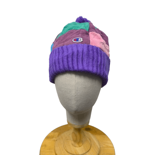 Champion 💥 Champion center logo multicolor patchwork beanie hat Size ONE SIZE - 1 Thumbnail