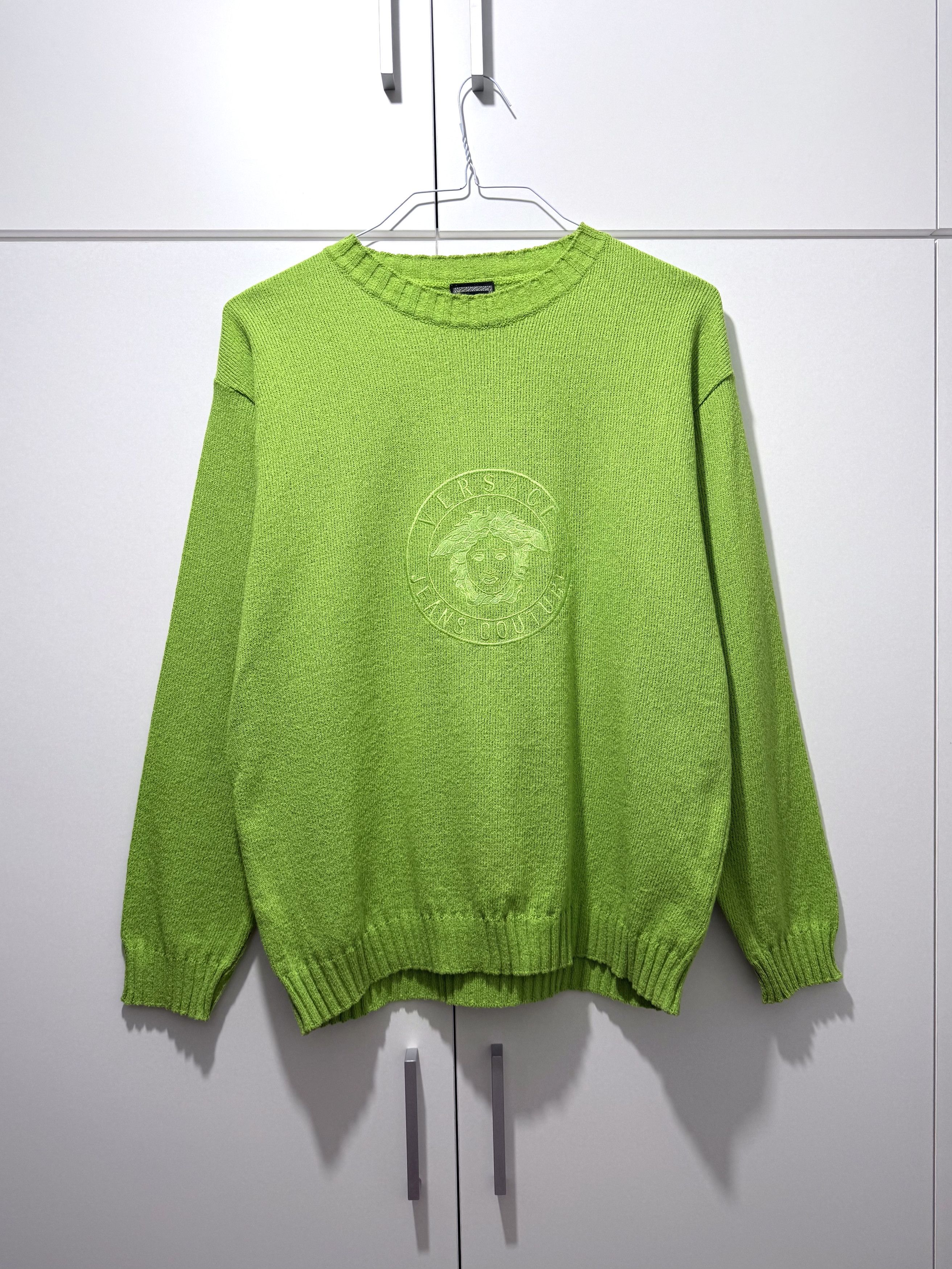 Versace Jeans Couture Vintage 90's Versace Medusa Logo Knit Sweater Rare (L) Size US L / EU 52-54 / 3 - 1 Thumbnail