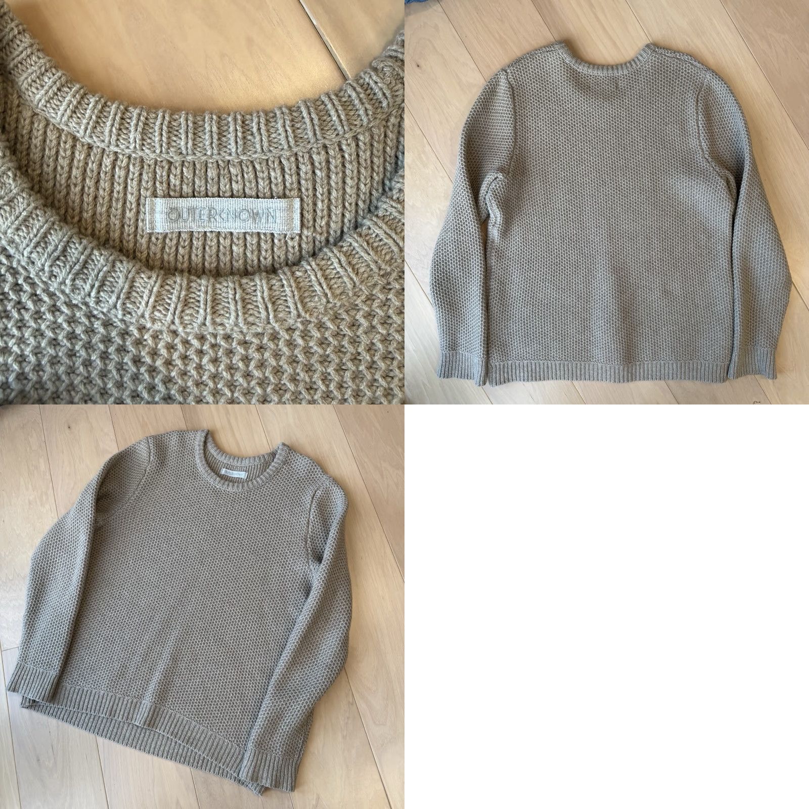 Outerknown Outerknown Eastbank Crew XL Beige Wool Blend Pullover Sweater Minimalist Winter Men Size US XL / EU 56 / 4 - 8 Thumbnail