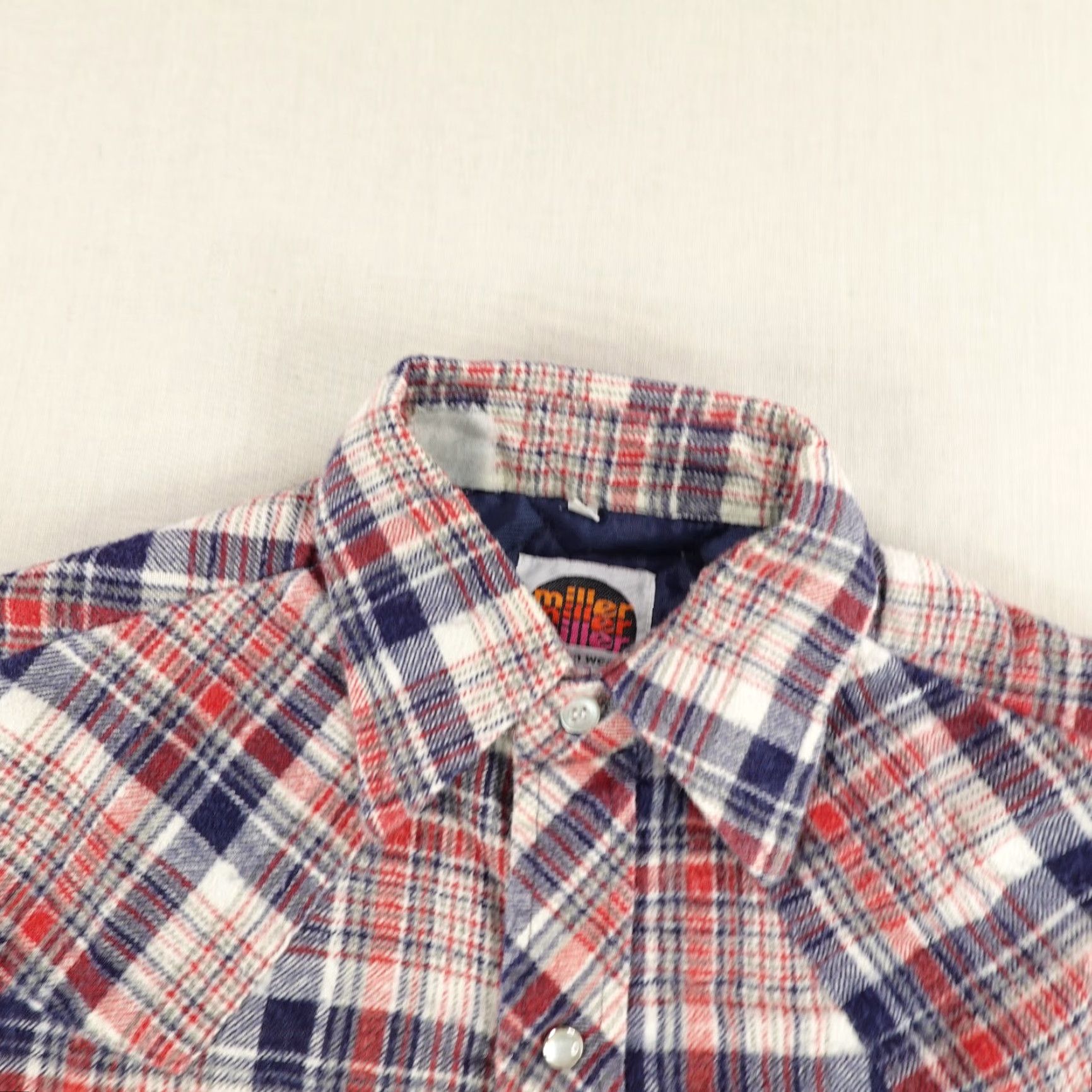 Vintage VINTAGE Miller Shirt Men Small Red Plaid Flannel Quilted Western Pearl Snap Size US S / EU 44-46 / 1 - 2 Thumbnail