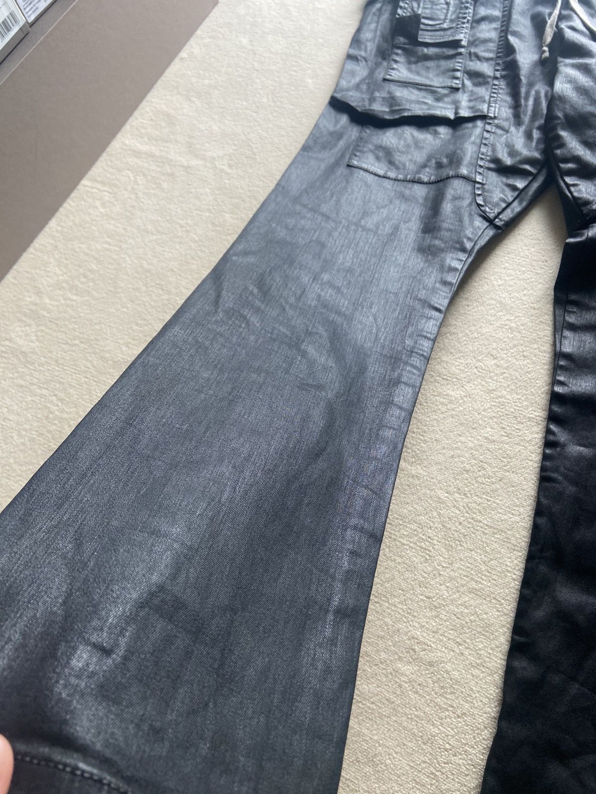 Rick Owens × Rick Owens Drkshdw * RARE * SBW HEAVY WAXED CREATCH CARGO PANTS SIZE L Size US 34 / EU 50 - 4 Thumbnail