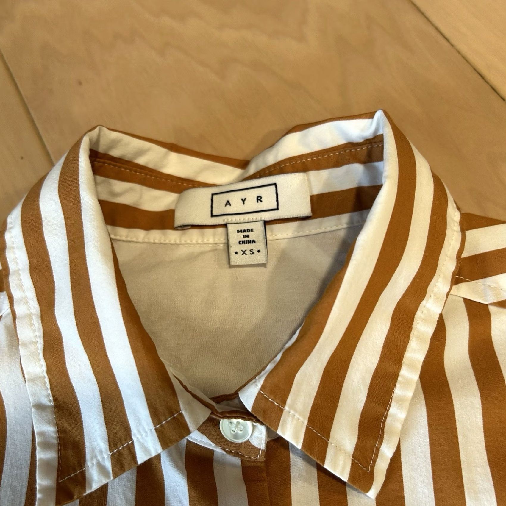 AYR AYR Deep End Button Up Striped Top Long Sleeve Women’s XS Size XS / US 0-2 / IT 36-38 - 5 Thumbnail