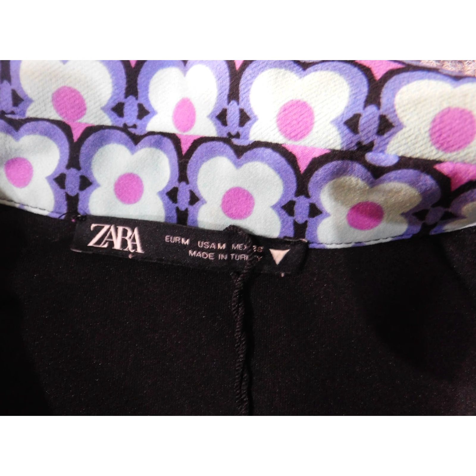 Zara Zara Women Tops M Purple Geometric Collar Polyester Pullover Short Sleeve Blouse Modern Casual Adult Womens Regular Machine Washable Size M / US 6-8 / IT 42-44 - 6 Thumbnail