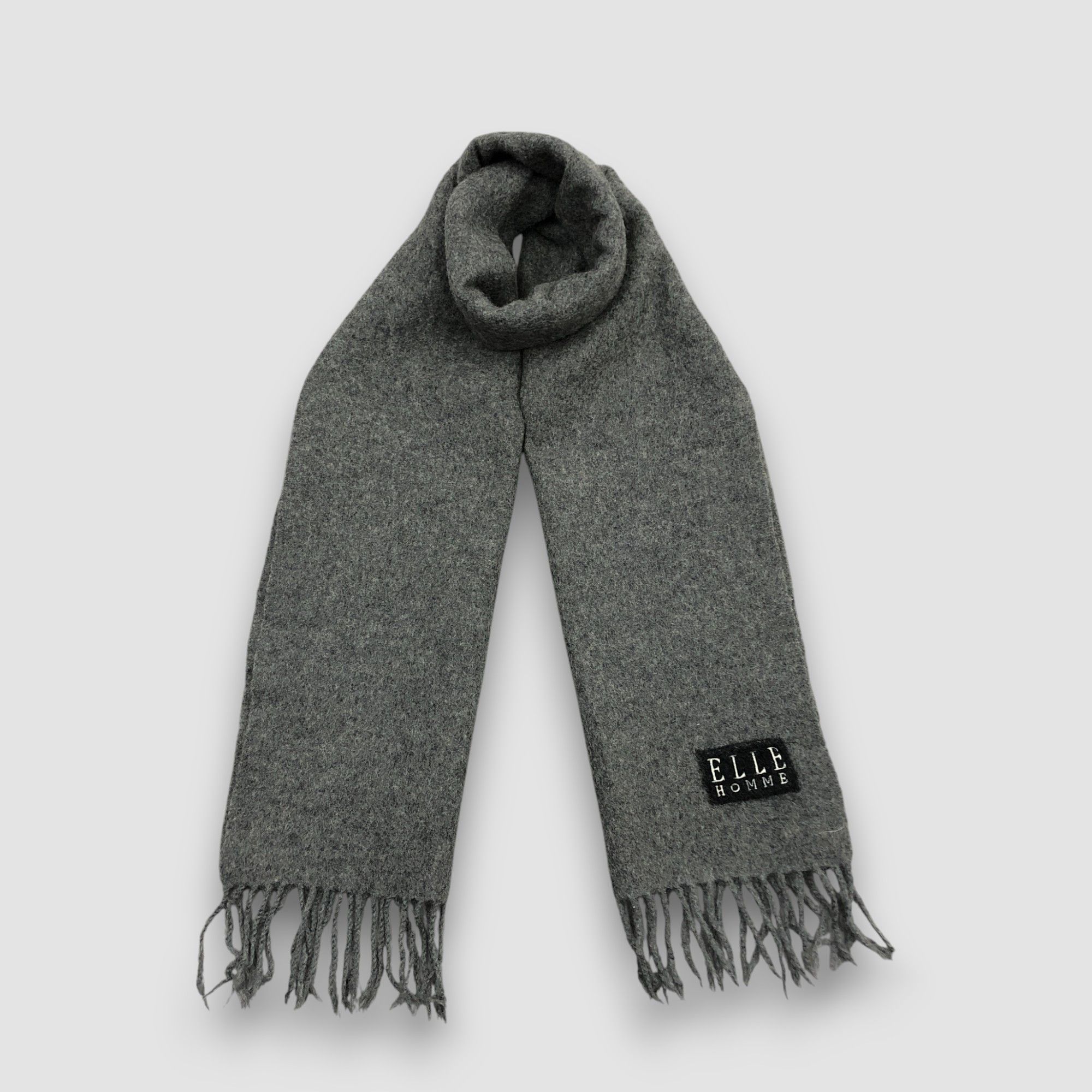 Vintage Vintage Elle Homme Scarf Muffler Wool Fringe Winter Scarves Size ONE SIZE - 1 Thumbnail