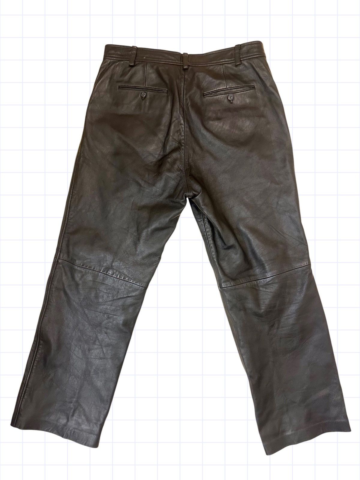 Vintage Genuine Black Leather Pants Jeans 34 33 32 Size US 34 / EU 50 - 4 Thumbnail