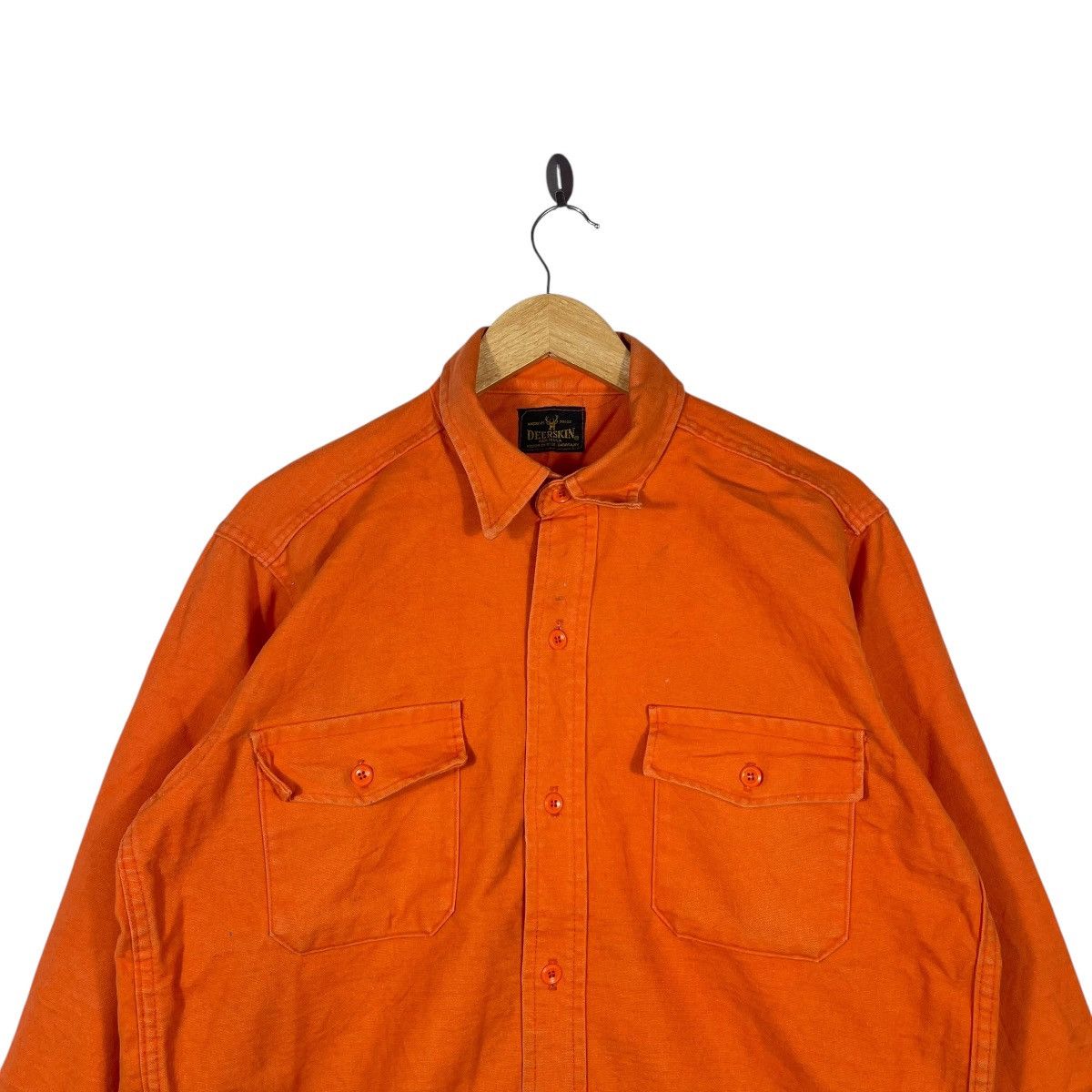 Vintage Vintage Deerskin Heavy Cotton Work Shirt Orange USA Outdoor Size US L / EU 52-54 / 3 - 2 Thumbnail