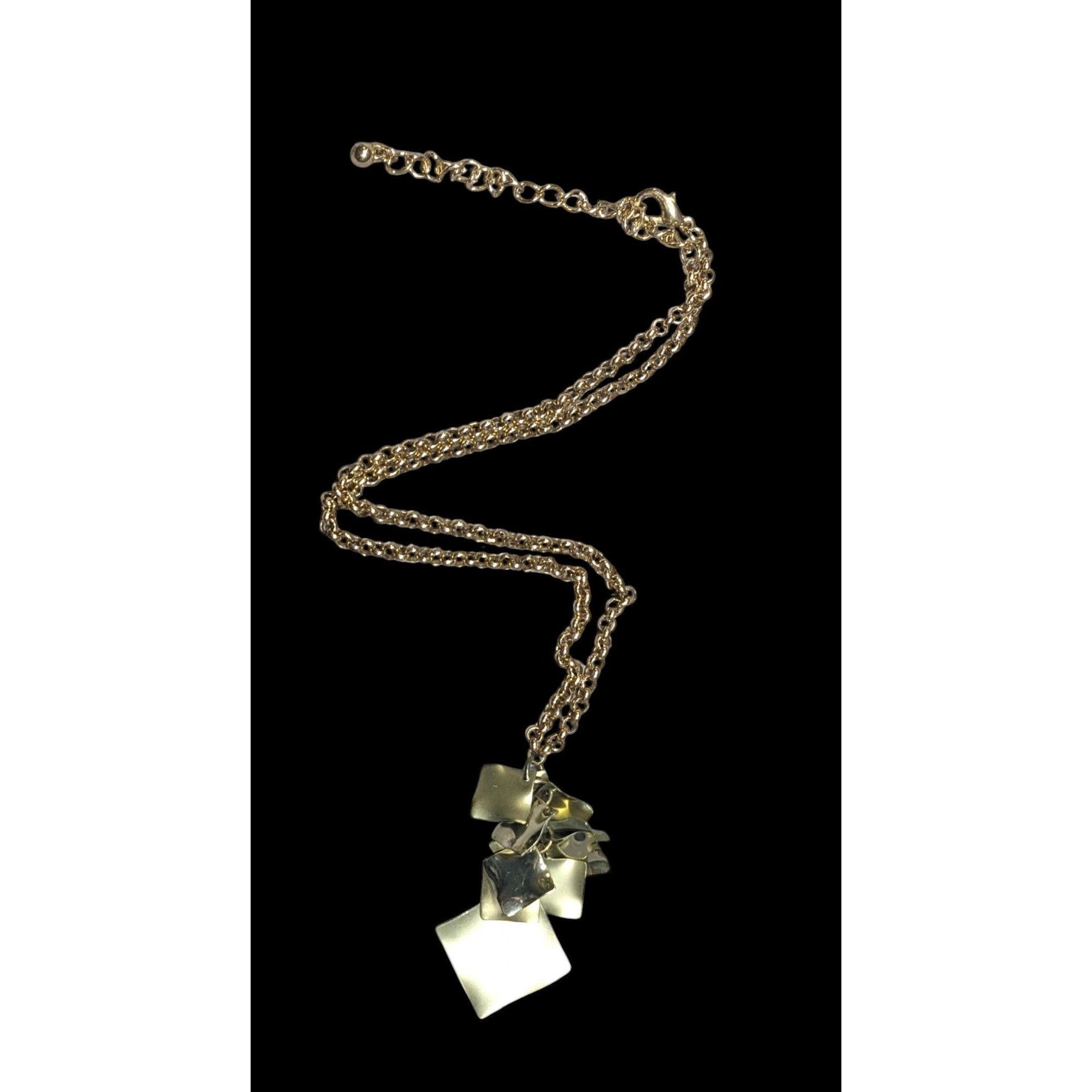 Other Modernist Textured Geometric Gold Tone Cluster Pendant Neckl Size ONE SIZE - 1 Thumbnail