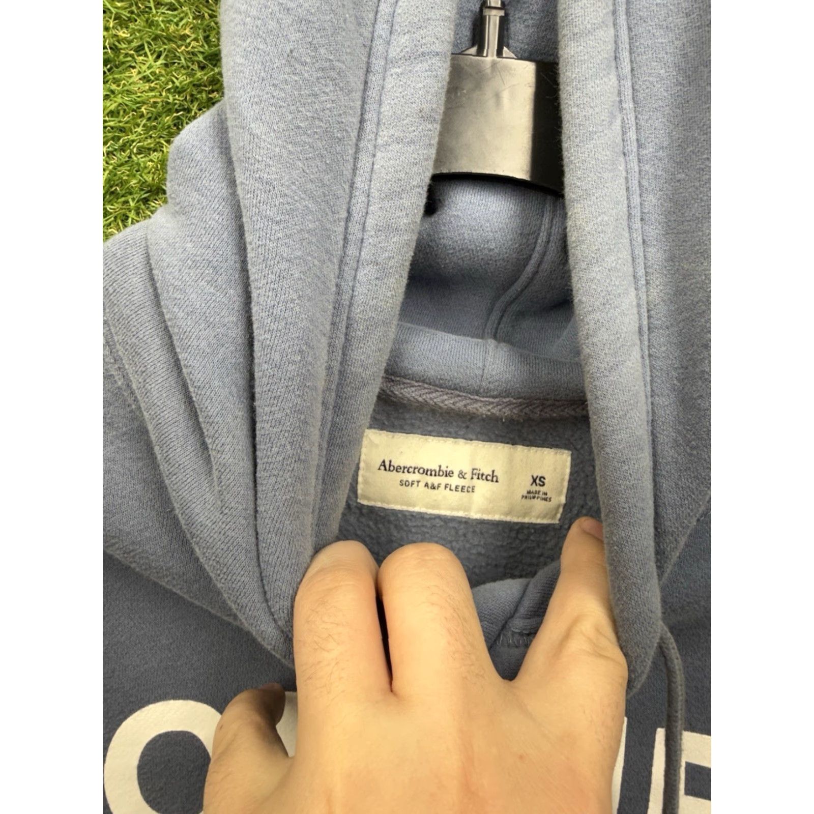 Abercrombie & Fitch VINTAGE Abercrombie & Fitch Hoodie Womens XS Pullover Blue Logo Preppy 2000s solid fleece Size XS / US 0-2 / IT 36-38 - 7 Thumbnail