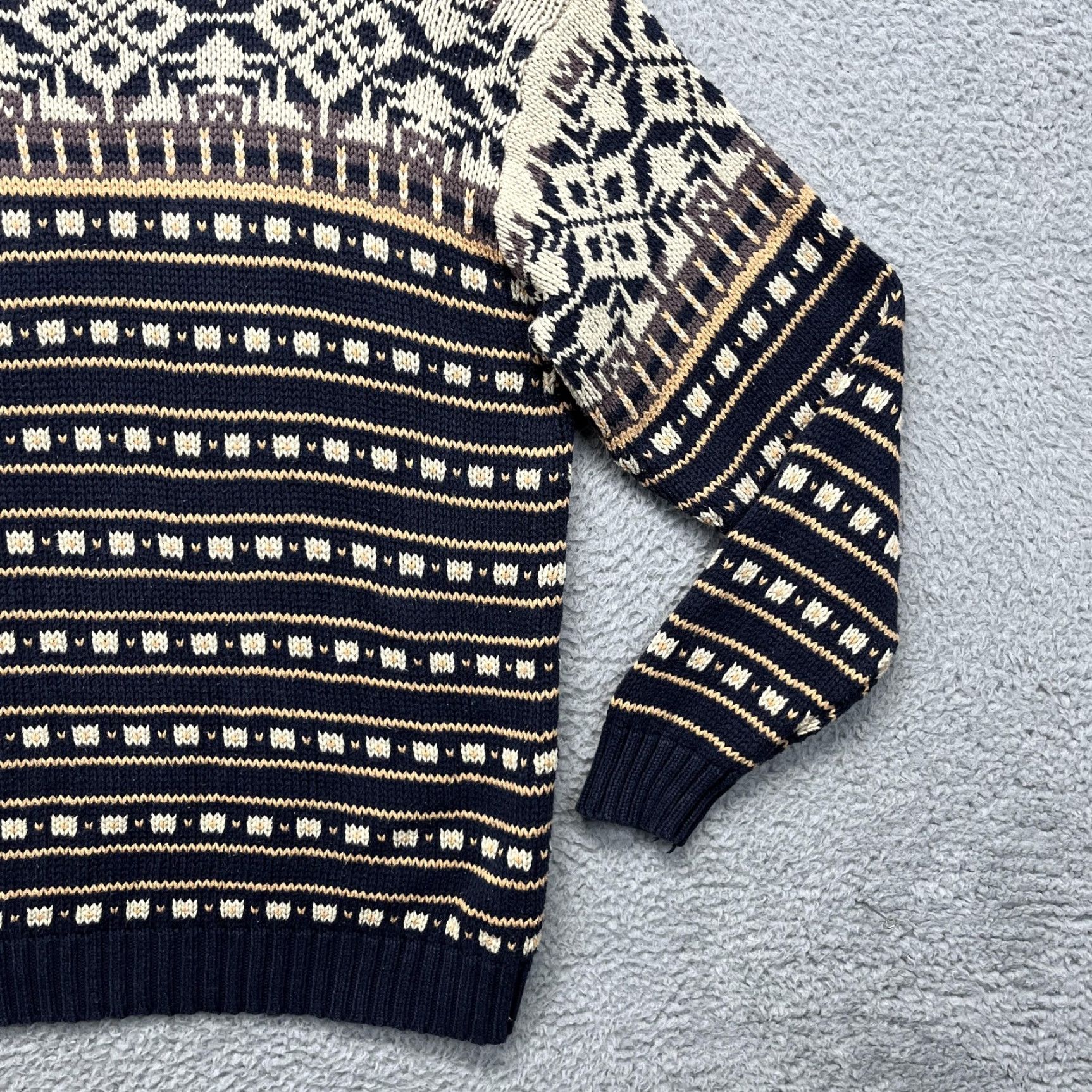 Eddie Bauer Eddie Bauer Sweater Mens XLT Blue Fair Isle Nordic Cotton Knit Crewneck Pullover Size US XL / EU 56 / 4 - 4 Thumbnail