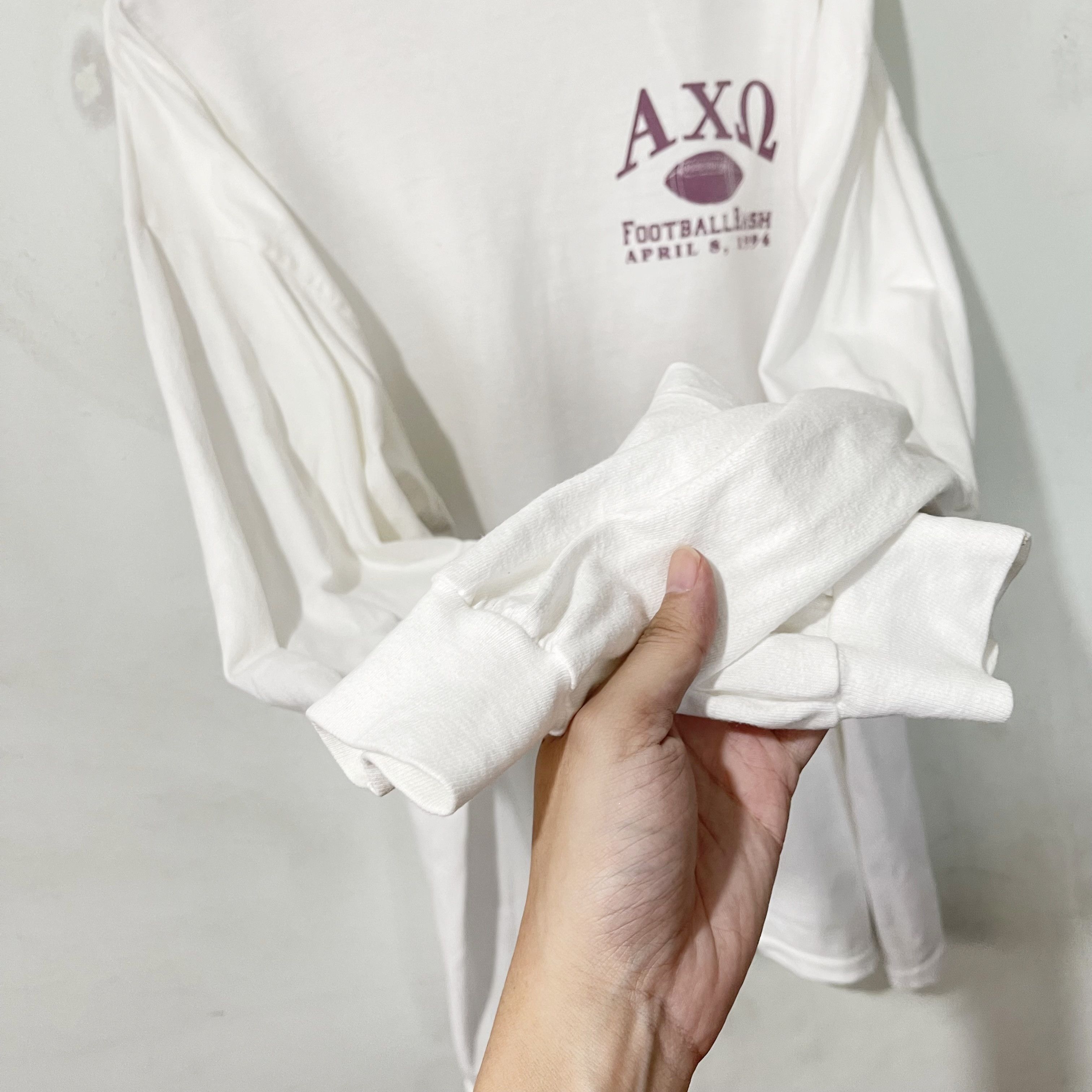 NCAA Vintage 90s Alpha Chi Omega Michigan T-Shirt Size US XL / EU 56 / 4 - 7 Thumbnail