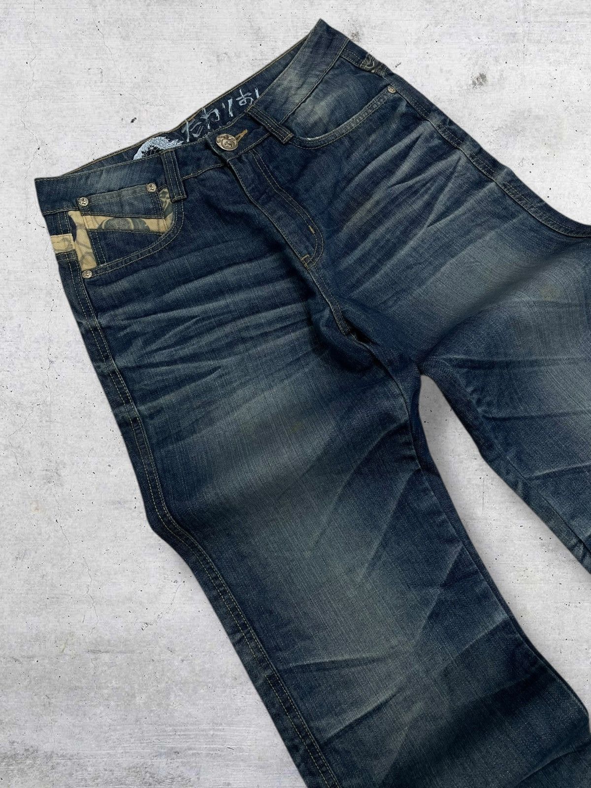 Tornado Mart VINTAGE OSAKA TRAIN TRADITIONAL CLASSIC RAW DISTRESSED DENIM Size US 30 / EU 46 - 7 Thumbnail