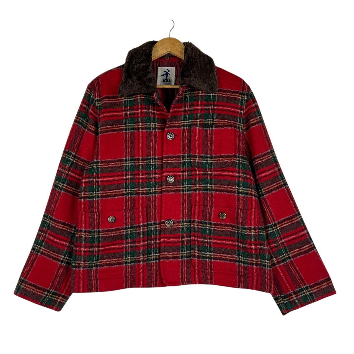 Hai Sporting Gear Hai Sporting Gear Tartan Wool Faux Fur Colar Crop Jacket Size US M / EU 48-50 / 2 - 3 Thumbnail