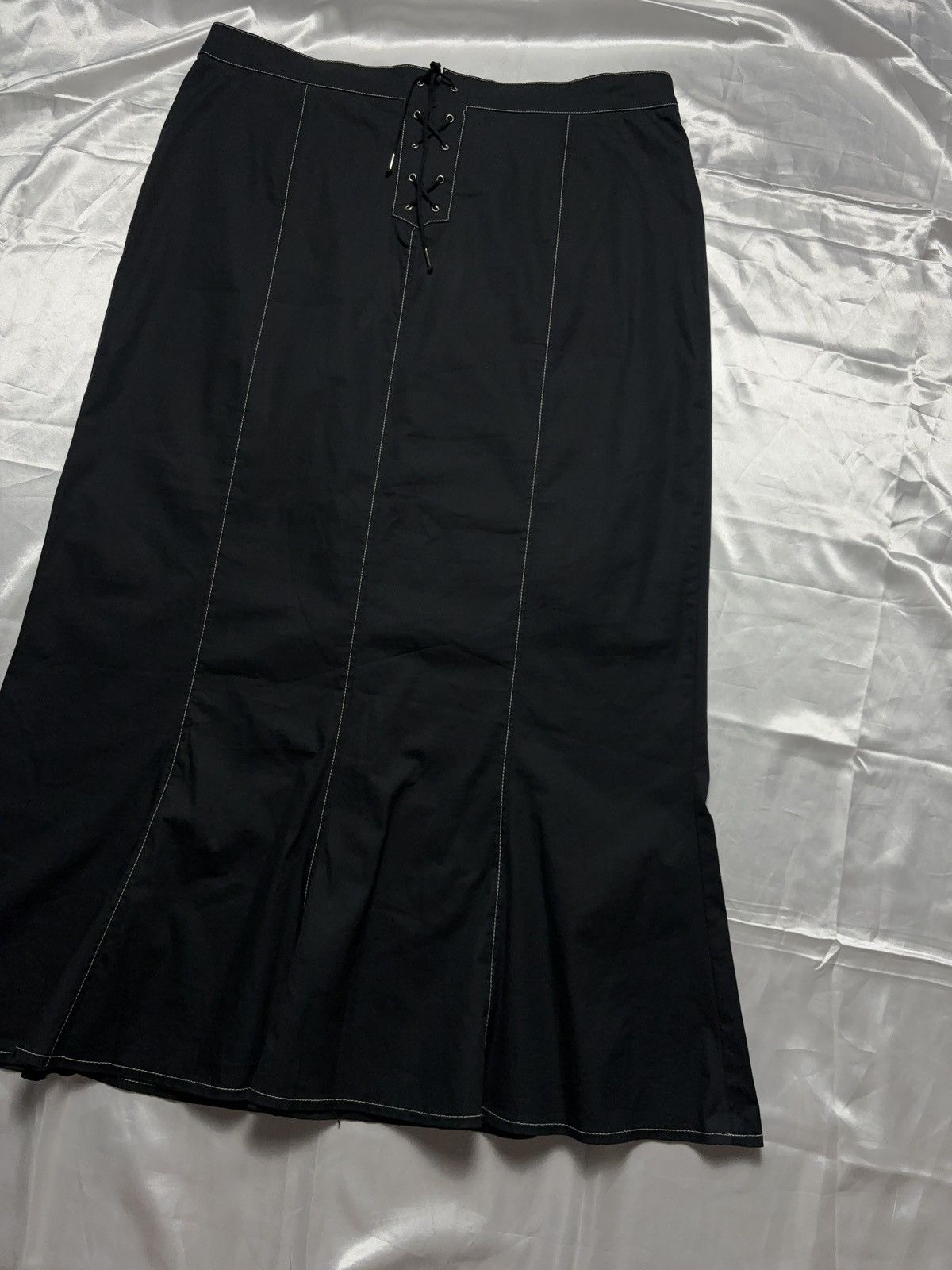Japanese Brand × Vintage Vintage flared lace up maxi skirt Size 36" / US 14 / IT 50 - 5 Thumbnail
