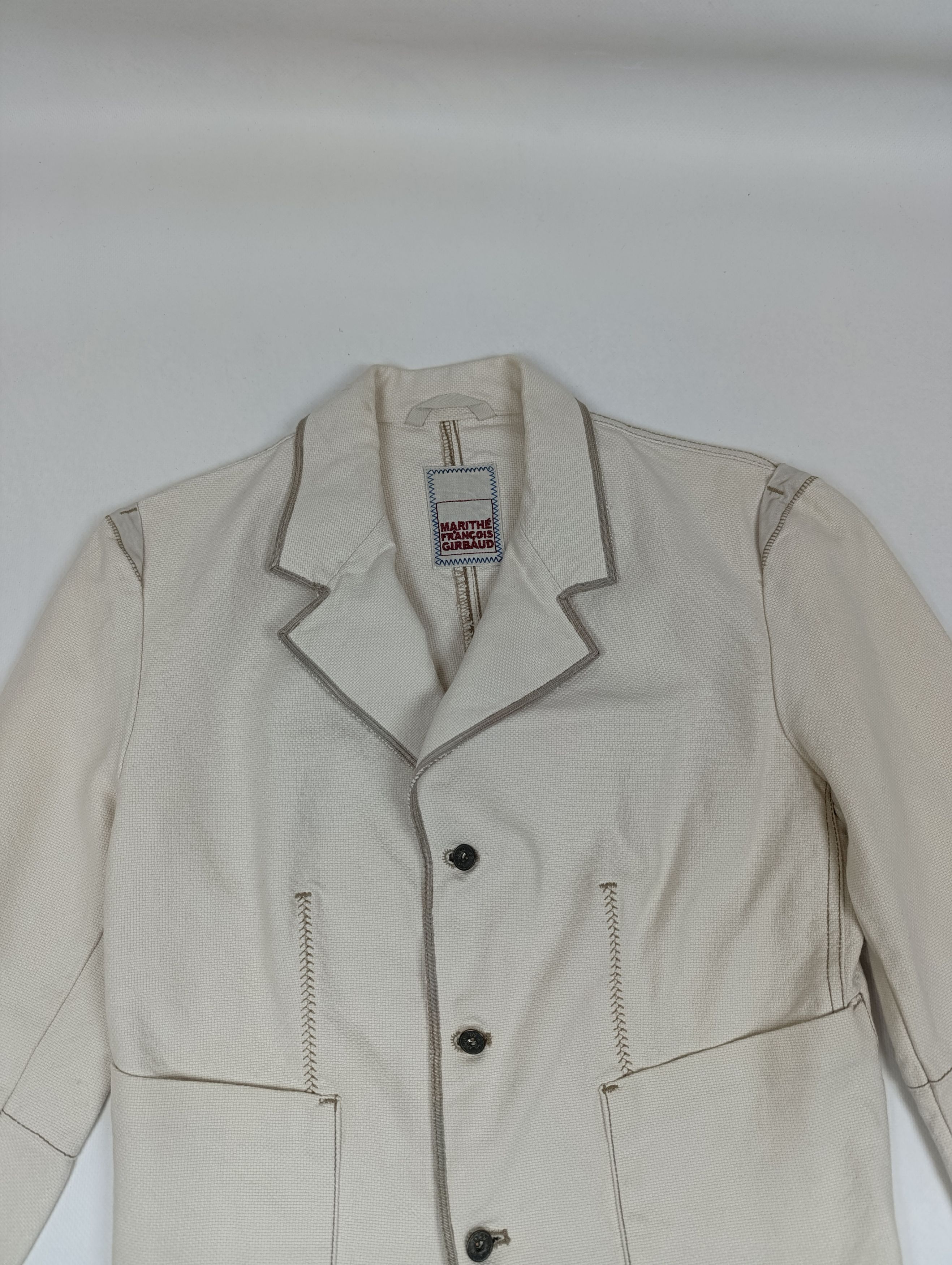 Marithe + Francois Girbaud VINTAGE MARITHE FRANCOIS GIRBAUD CANVAS FRAYED BLAZER JACKET Size M / US 6-8 / IT 42-44 - 2 Thumbnail