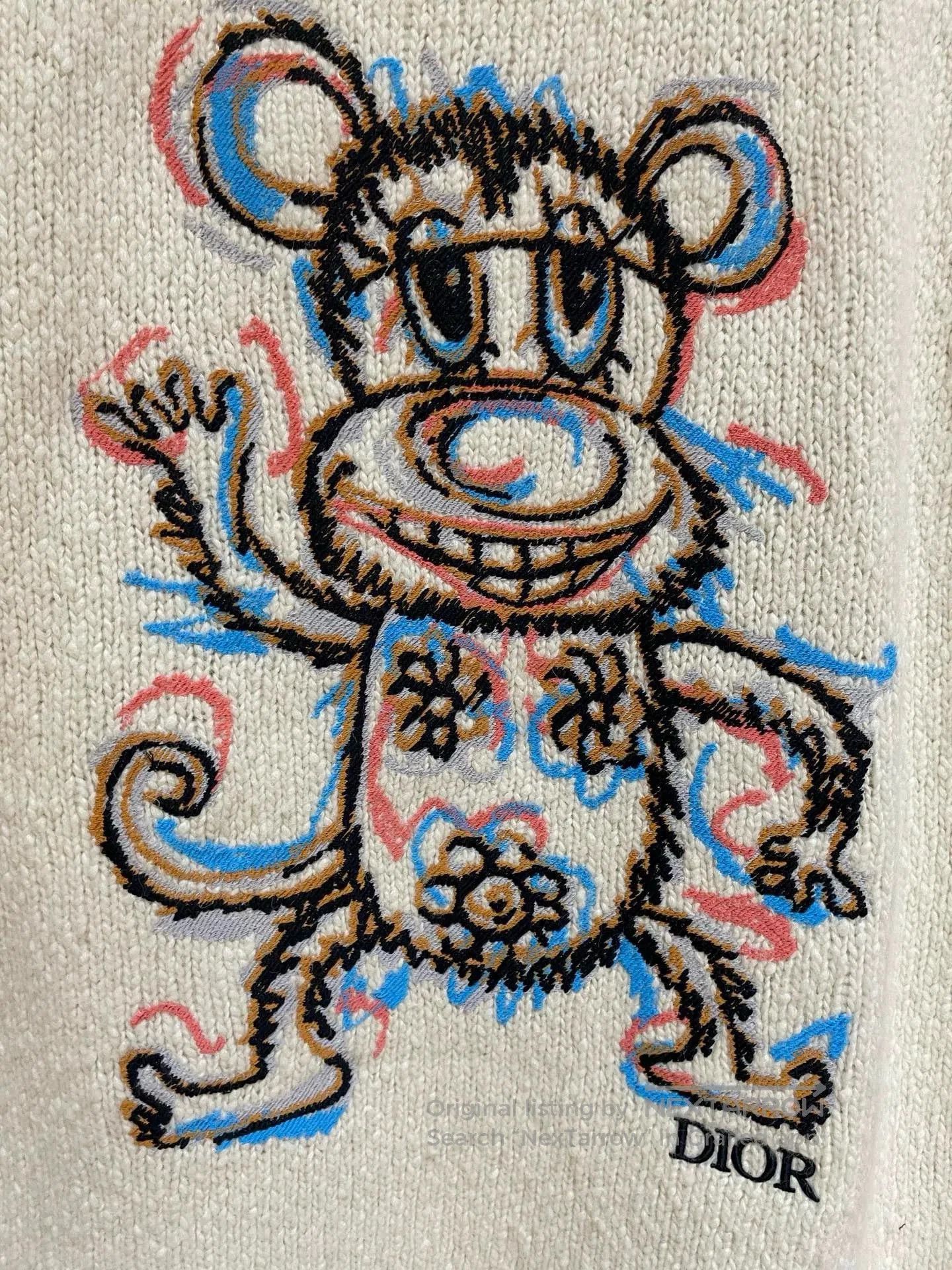 Dior dior colorful printed cartoon knit pullover. Size US M / EU 48-50 / 2 - 4 Thumbnail
