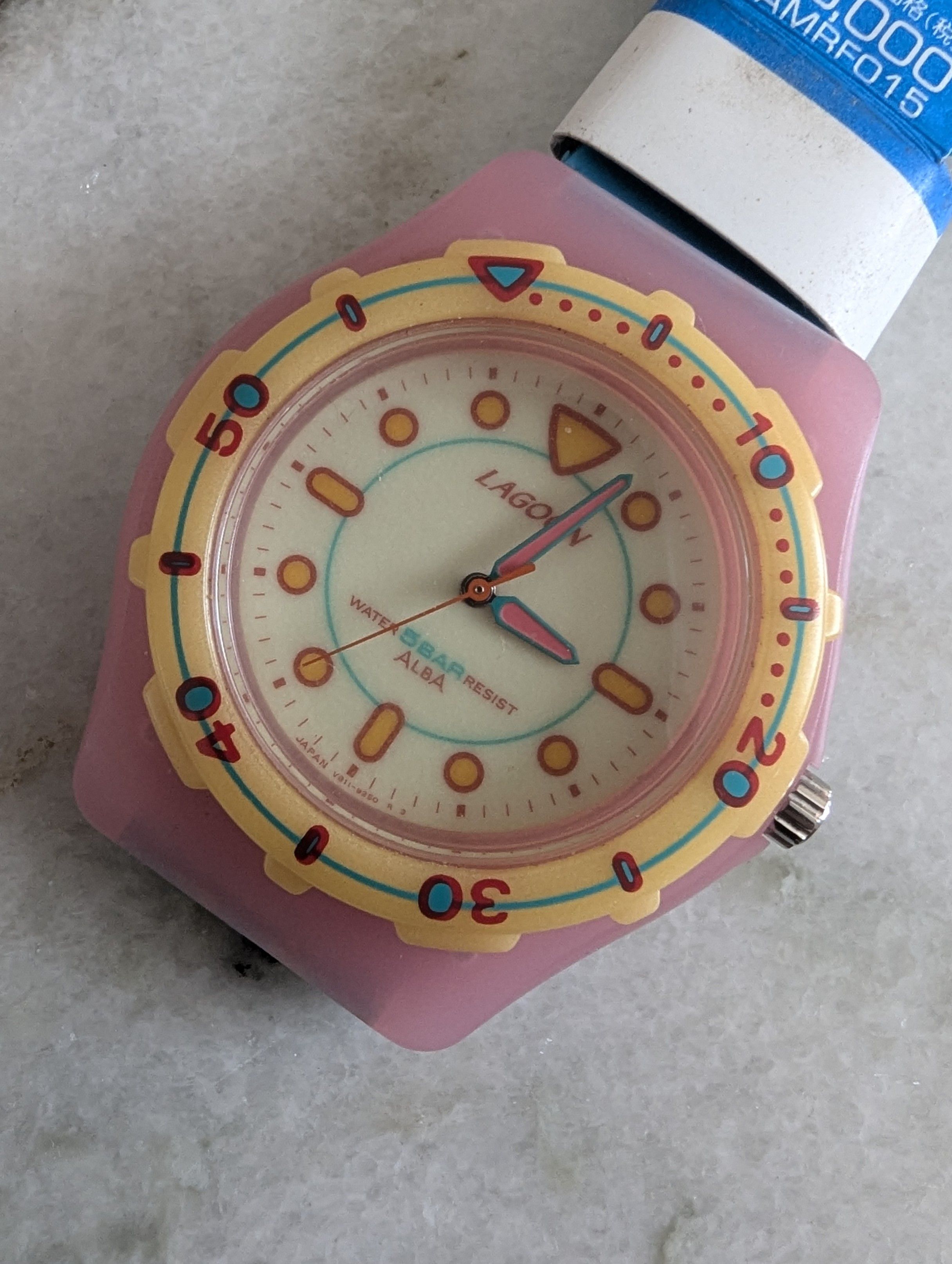 ALBA NOS 1994 Seiko Alba Lagoon AMRF015 Full Lume Watch Size 38 - 2 Thumbnail