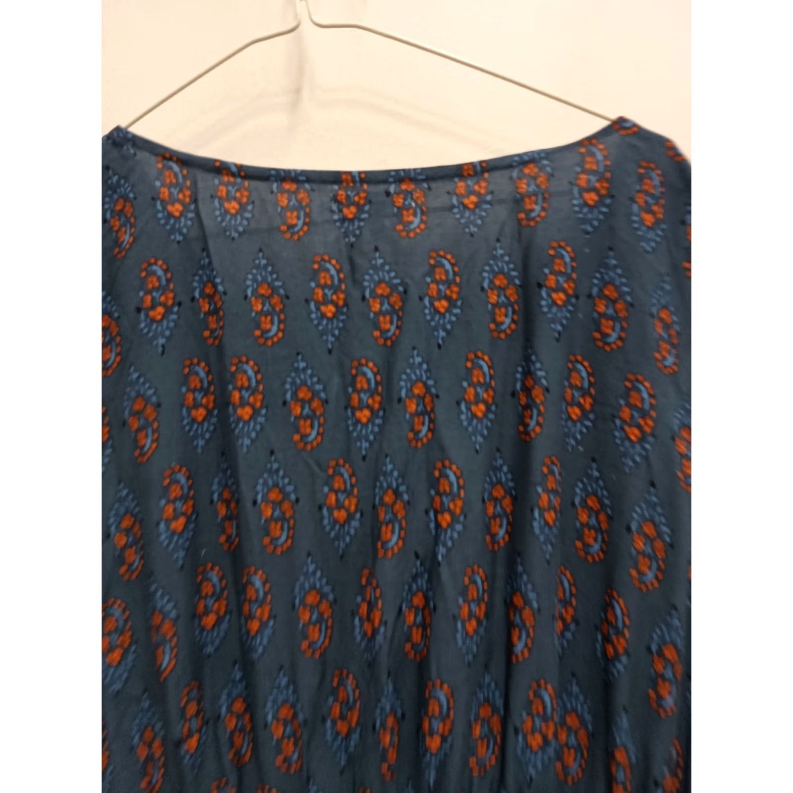Vintage Maurices Peasant Top Size 3X Blue Floral BOHO Lace Up Sleeveless Beach Womens Size XXL / US 16-18 / IT 52-54 - 7 Thumbnail
