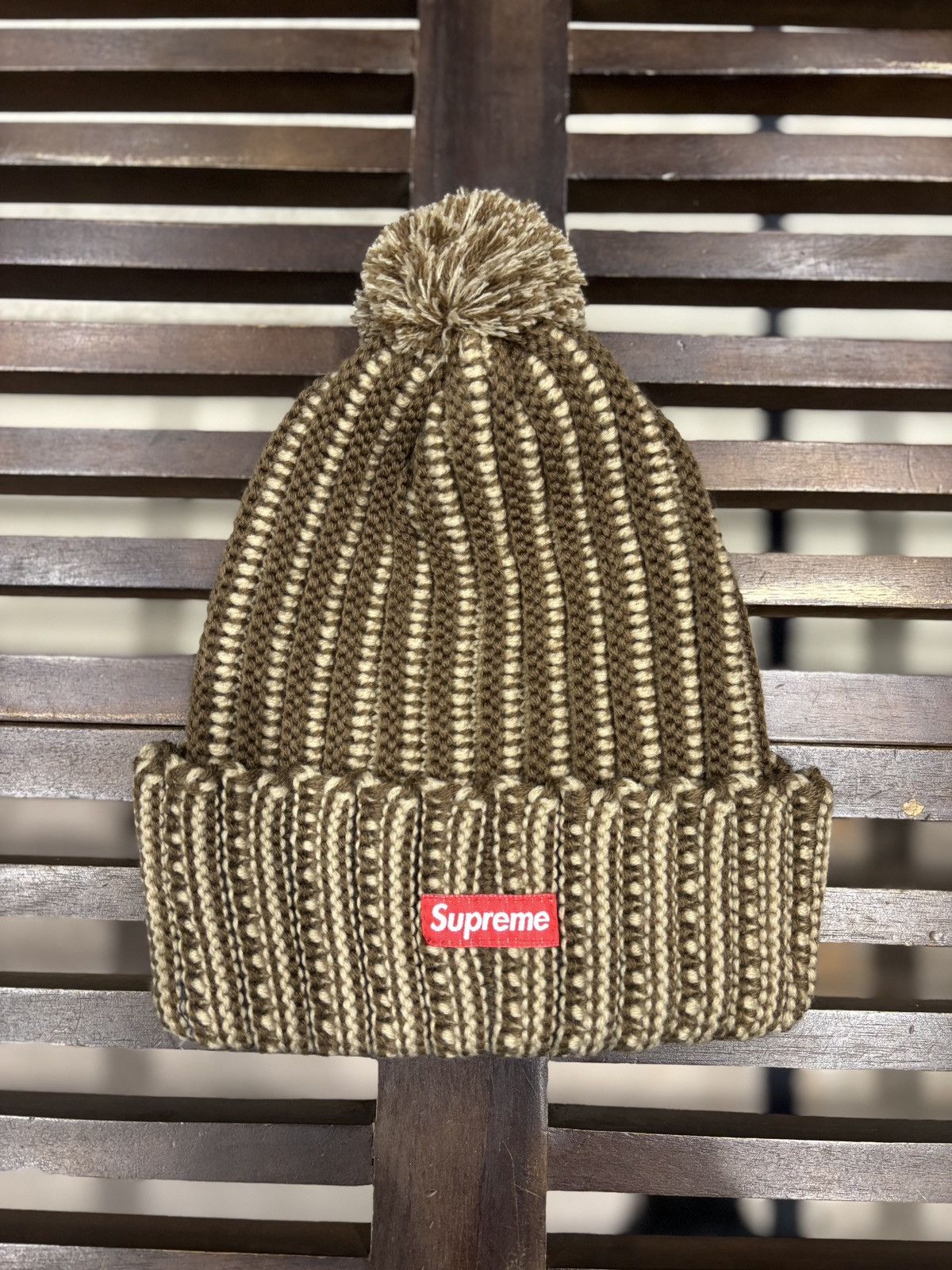 Supreme Supreme Contrast Stripe Beanie Brown Size ONE SIZE - 1 Thumbnail