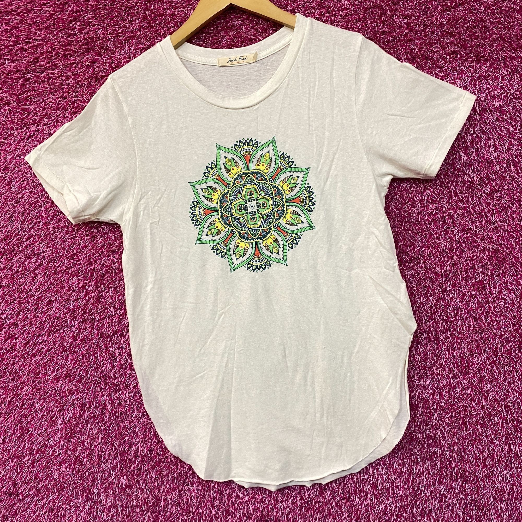 Junk Food Floral Bee Mandala Psychedelisch Frauen T-Shirt Small Size S / US 4 / IT 40 - 3 Thumbnail