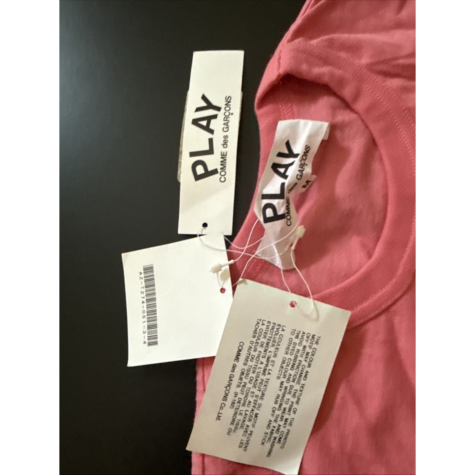 Comme des Garcons Comme Des Garcons CDG Play Red Heart Tee Pink Authentic Med Size US M / EU 48-50 / 2 - 5 Thumbnail
