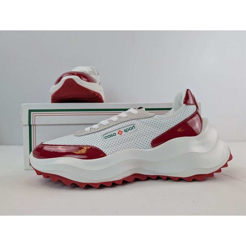 Casablanca o1rshd1 Leather Atlantis Sneaker in White / Red Size US 10.5 / EU 43-44 - 20 Thumbnail