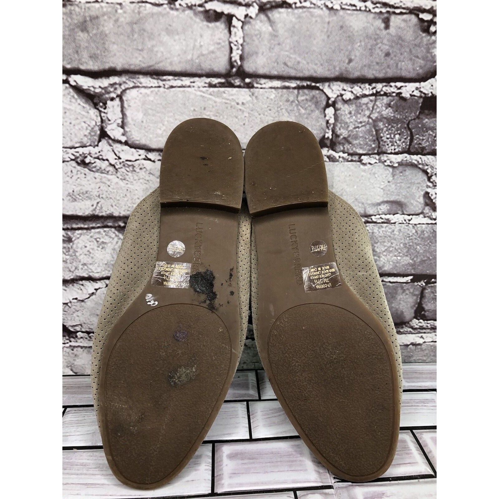 Lucky Brand Lucky Brand Coryna Taupe Suede Leather Slip On Mules Flats W Size US 7 / IT 37 - 9 Thumbnail