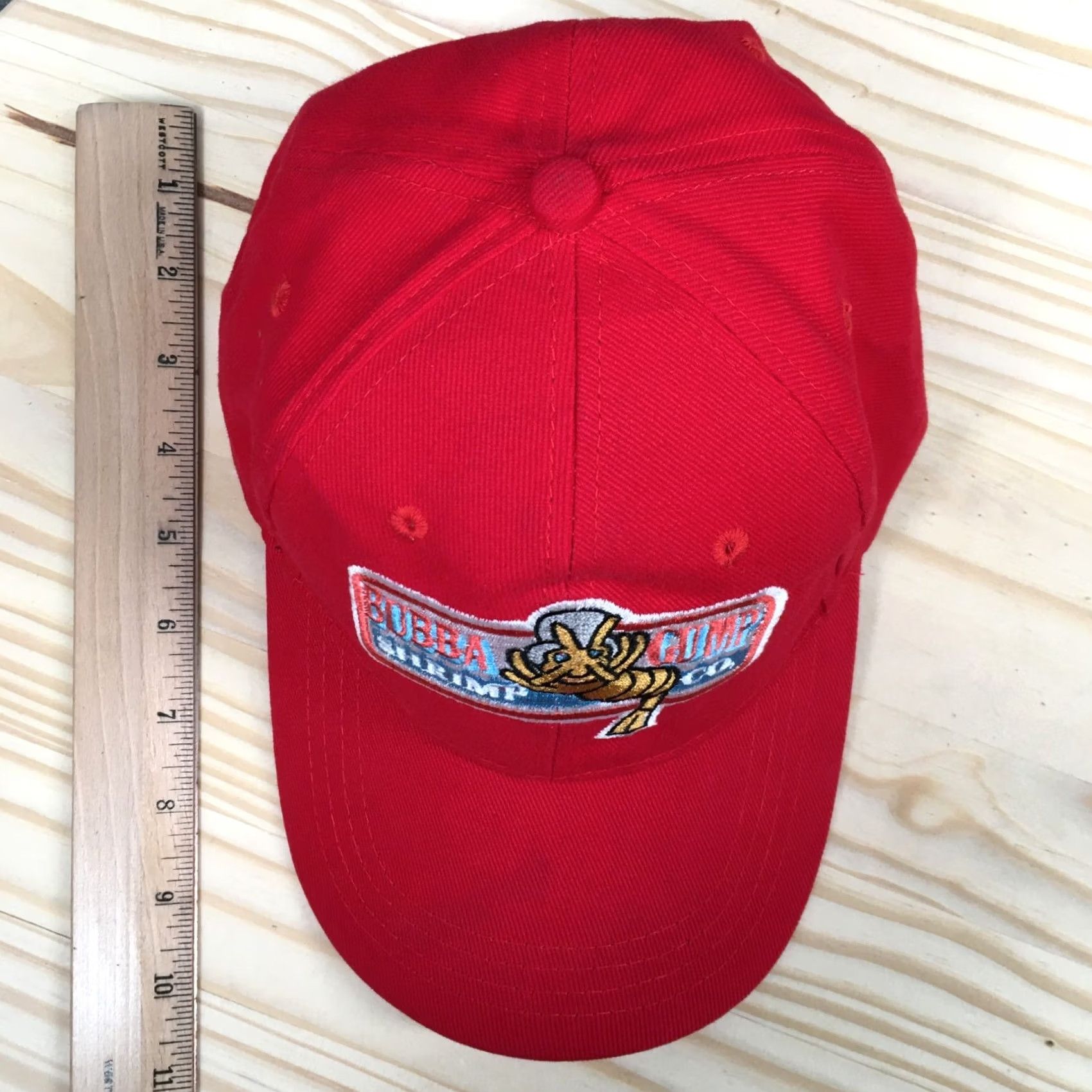 CO Bubba Gump Shrimp Co Baseball Cap Hat Mens OS Red Embroidered Logo Adjustable Size ONE SIZE - 4 Thumbnail