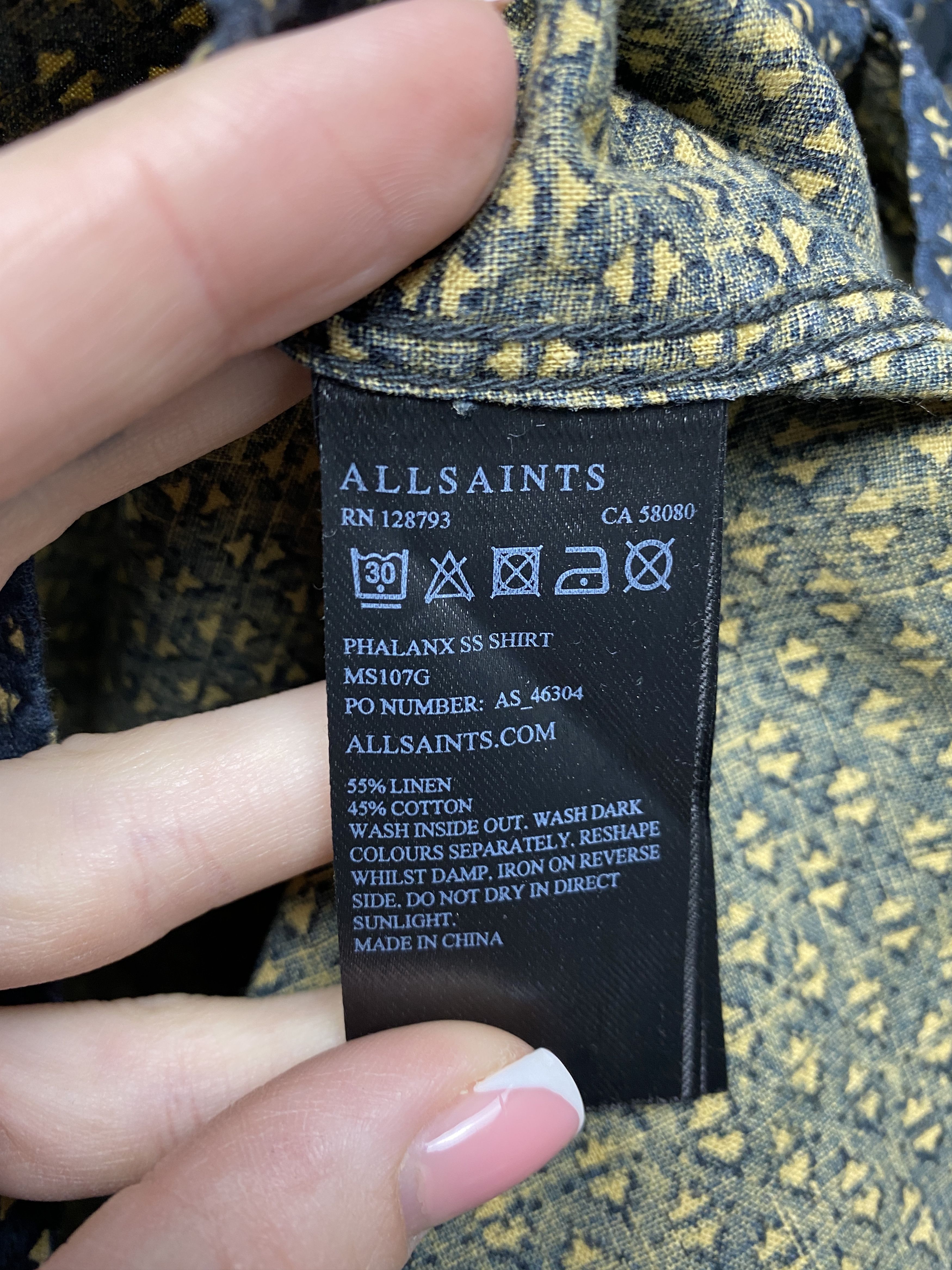 Allsaints Allsaints Mens Phalanx LINEN Hawaiian Shirt Full Printed Size US L / EU 52-54 / 3 - 4 Thumbnail
