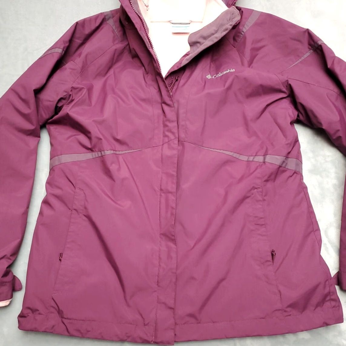 Vintage Columbia Interchange Jacket Womens L Purple Ski Outdoors 3in Fleece Liner System Size M / US 6-8 / IT 42-44 - 3 Thumbnail